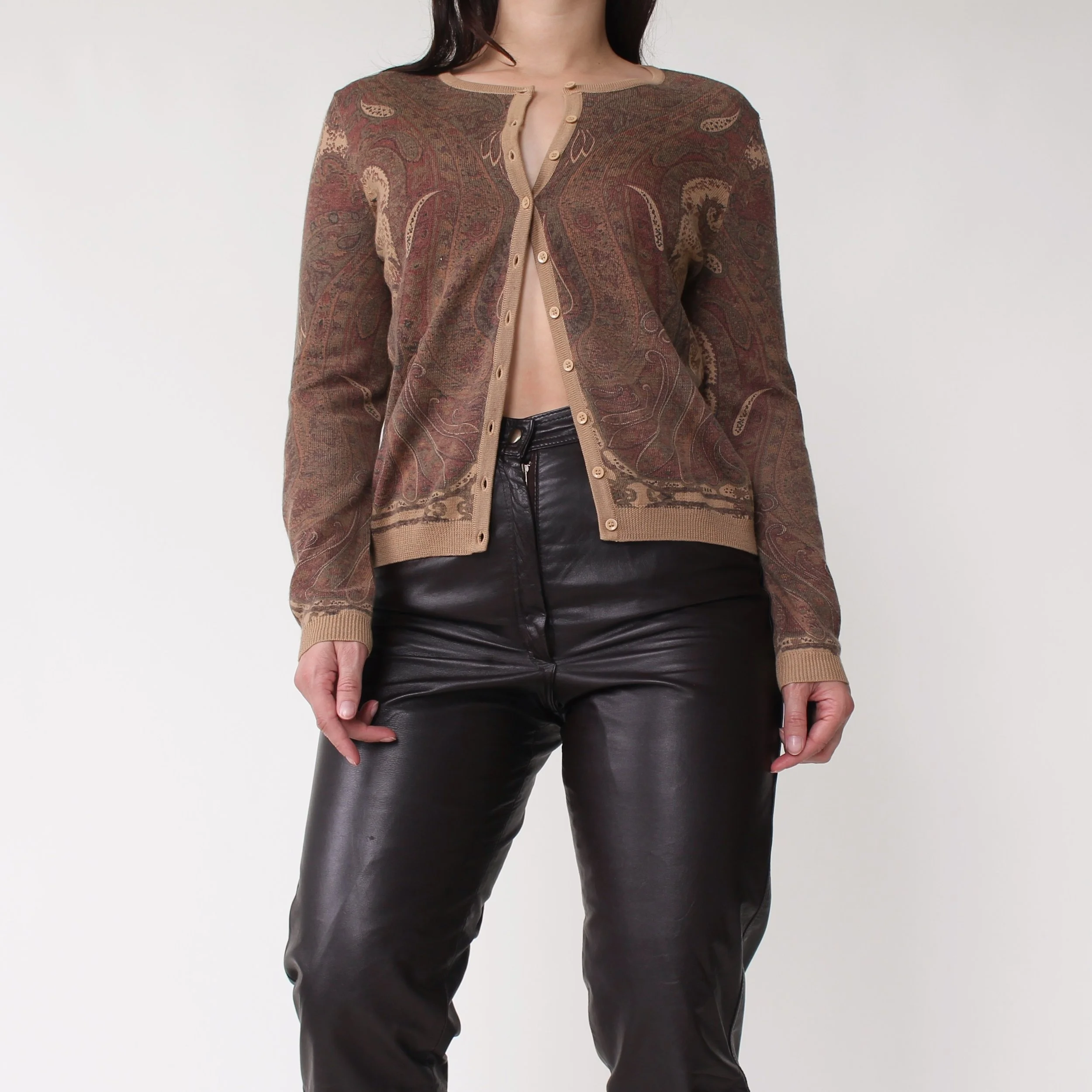 2000s Wool Blend Paisley Cardigan