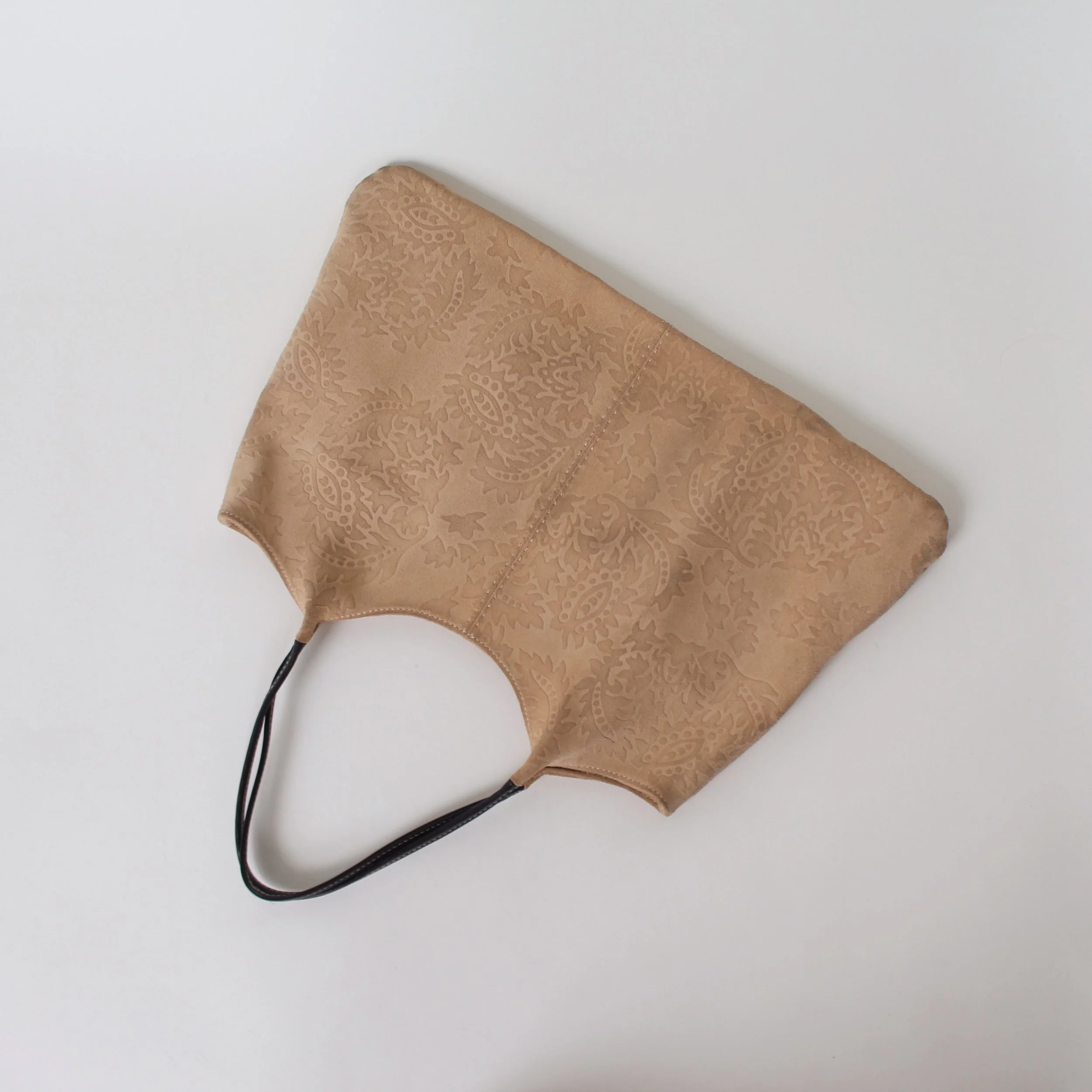 90s Paisley Embossed Suede Bag