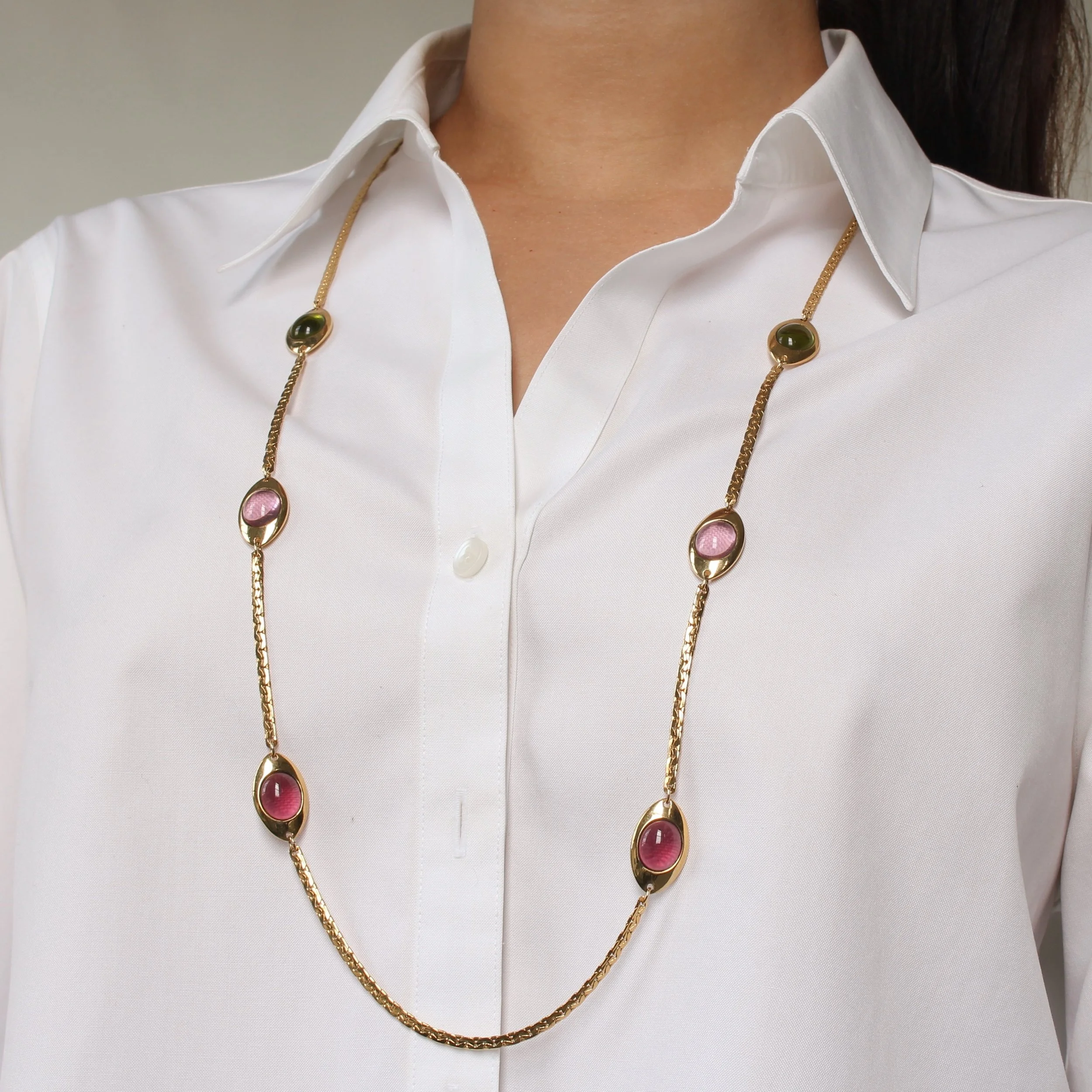 Vintage Givenchy Glass Cabochon Necklace