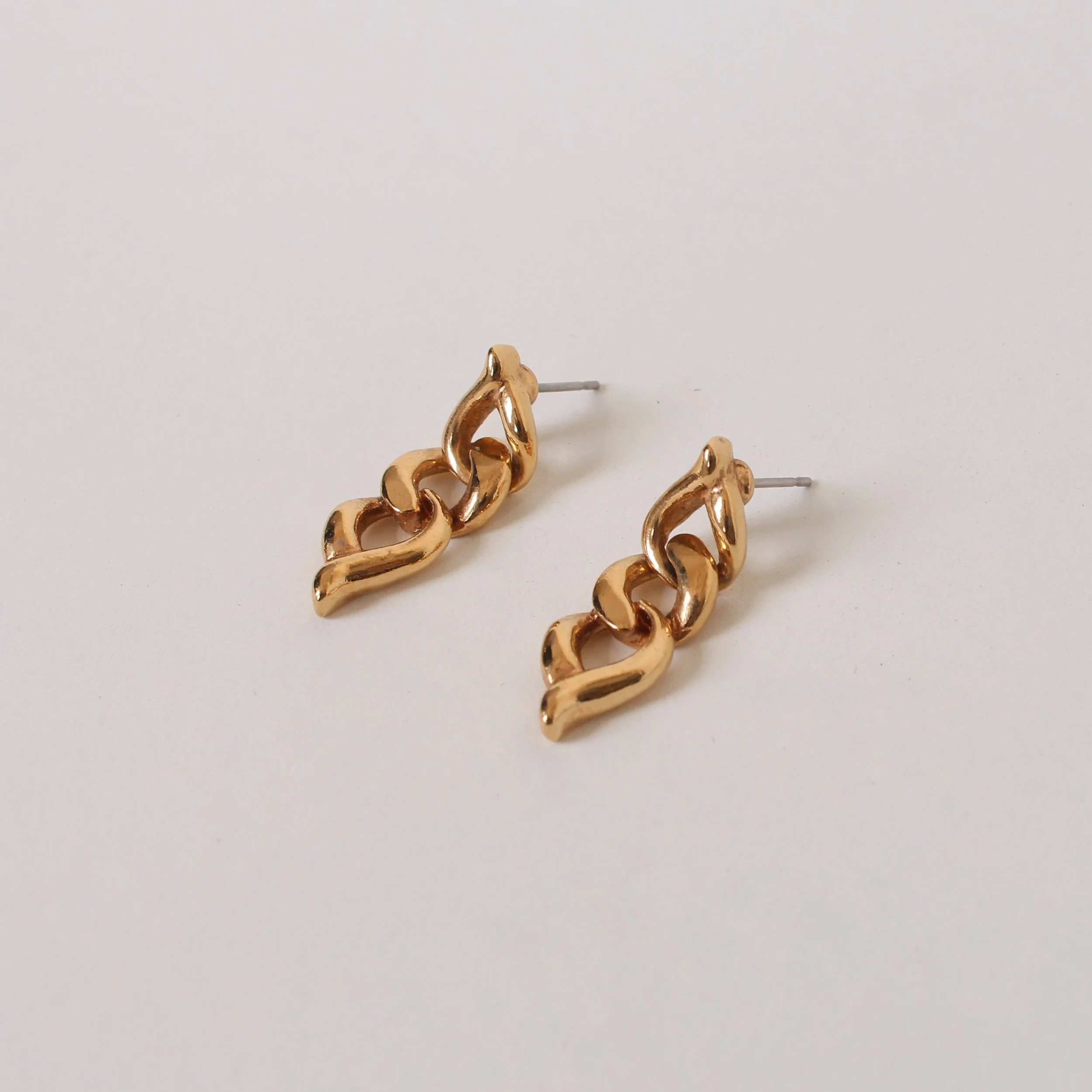 Vintage Gold Tone Chain Link Earrings