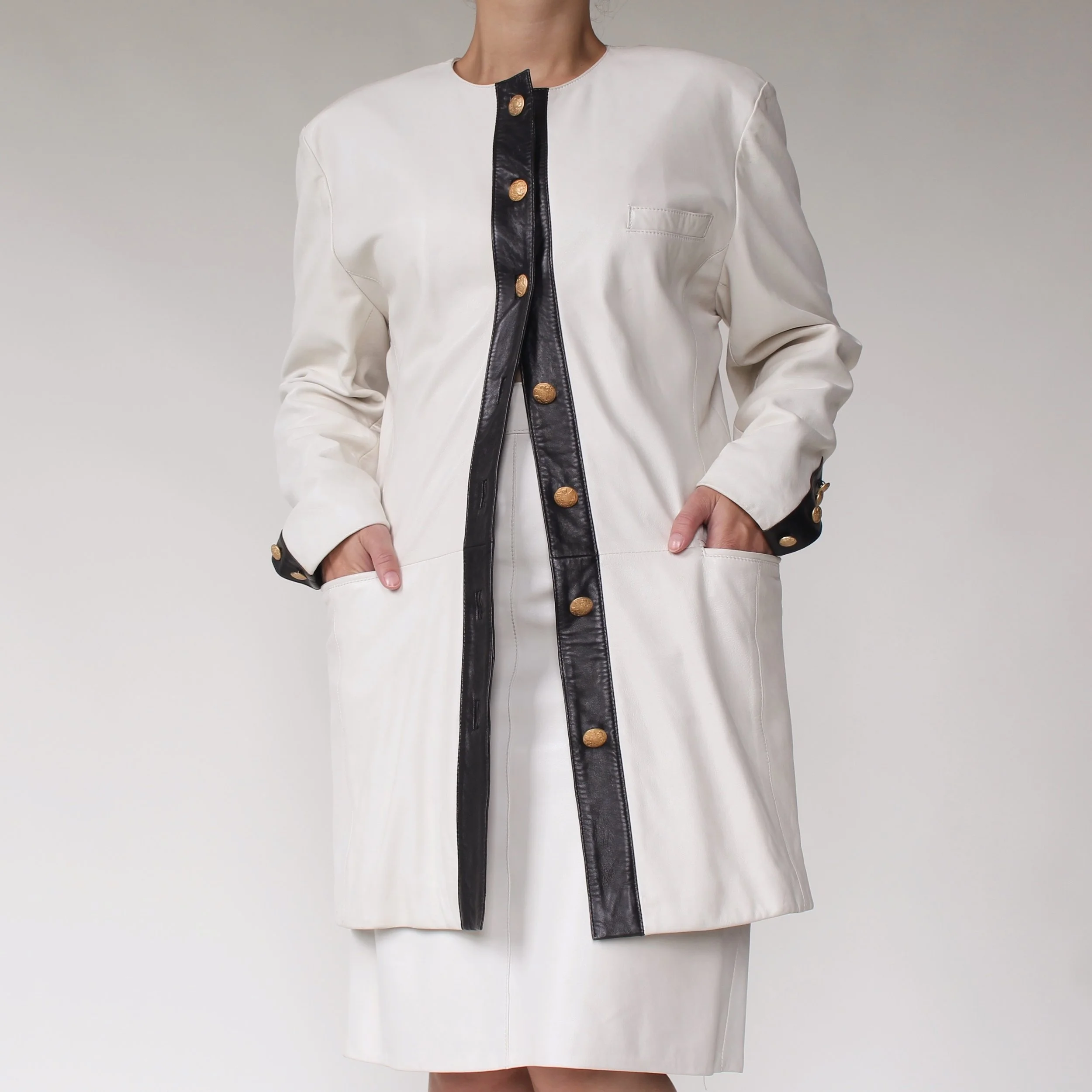 Vintage Mondi Buttery Leather Longline Jacket