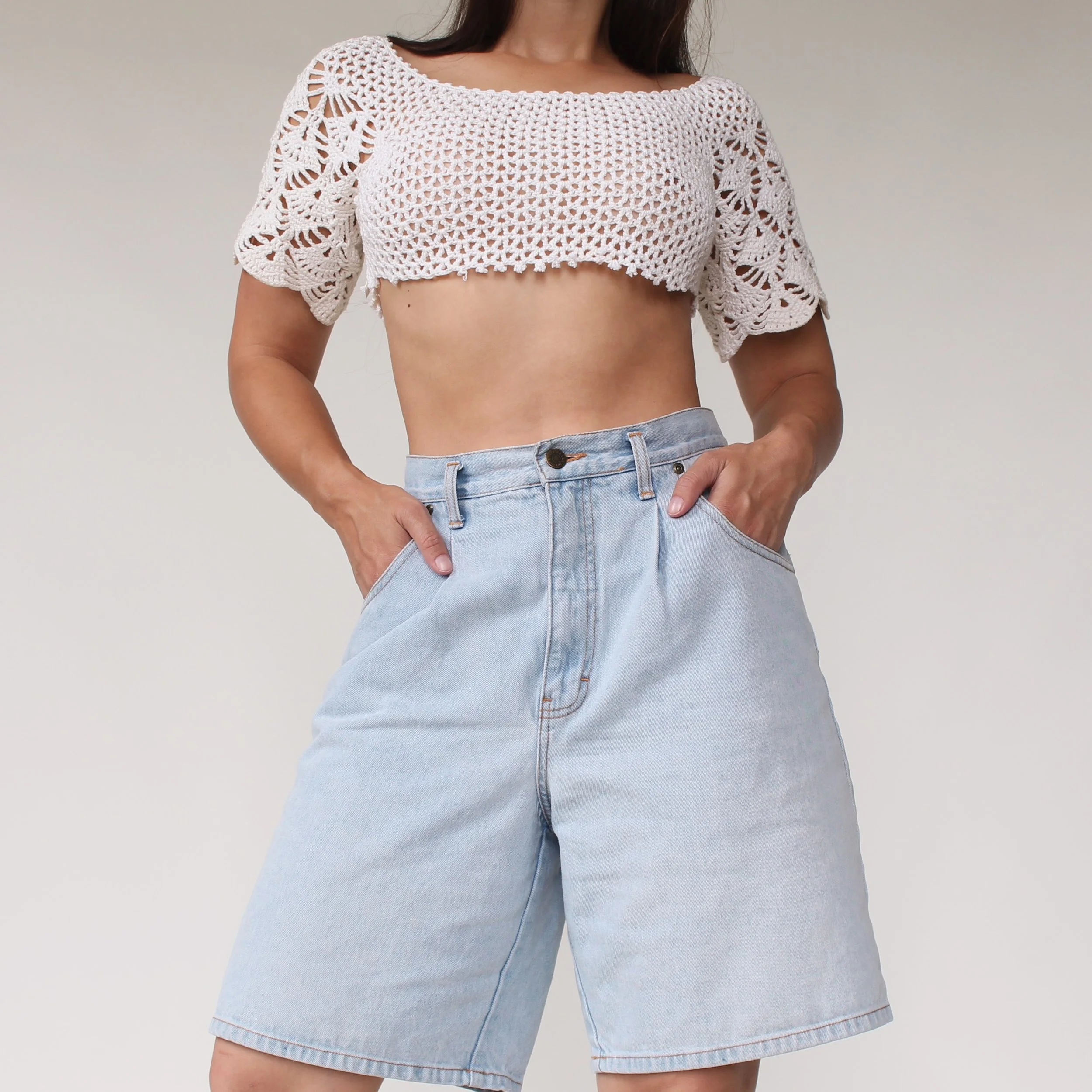 1970s Crochet Micro Crop Top