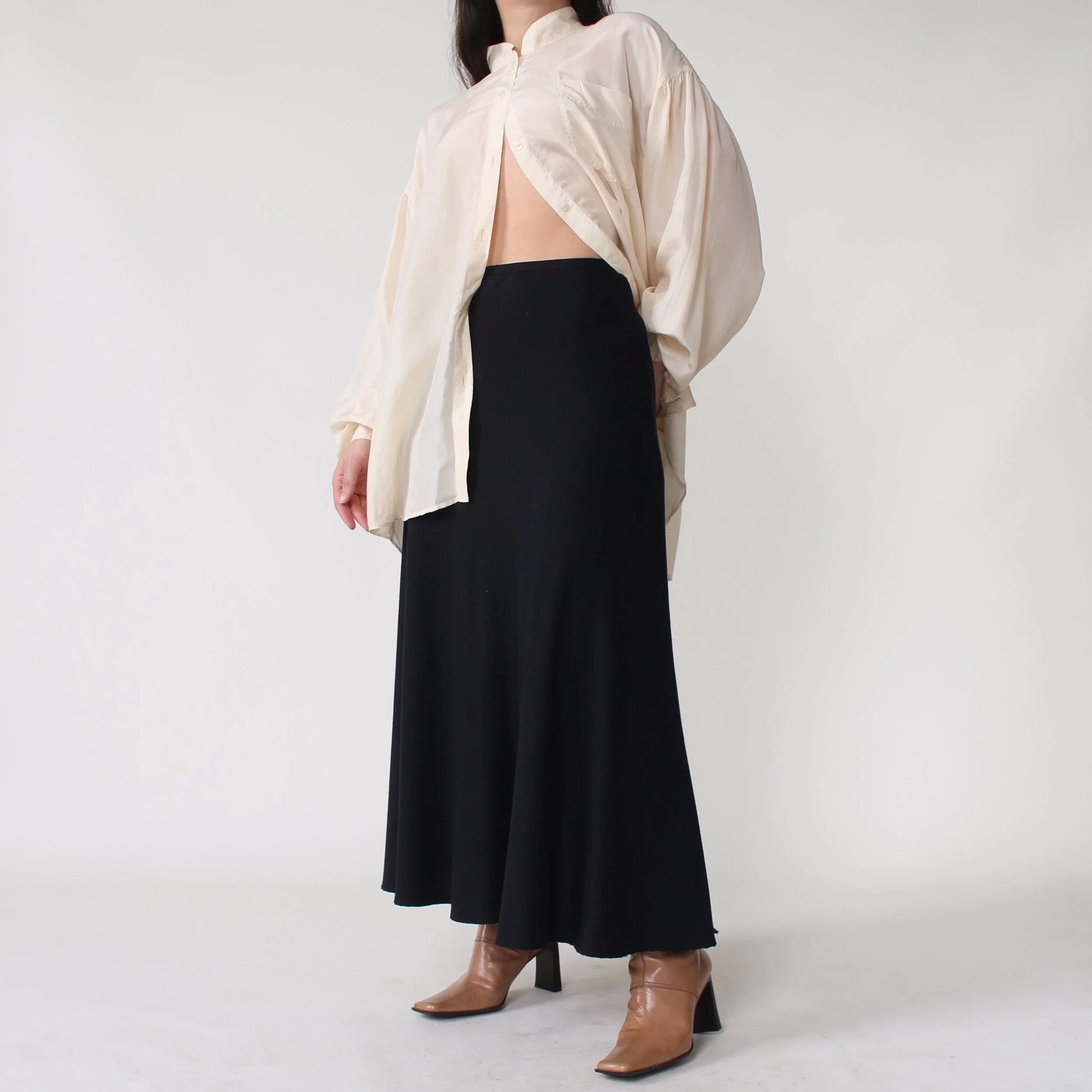 Vintage Midnight Bias Cut Skirt - W25