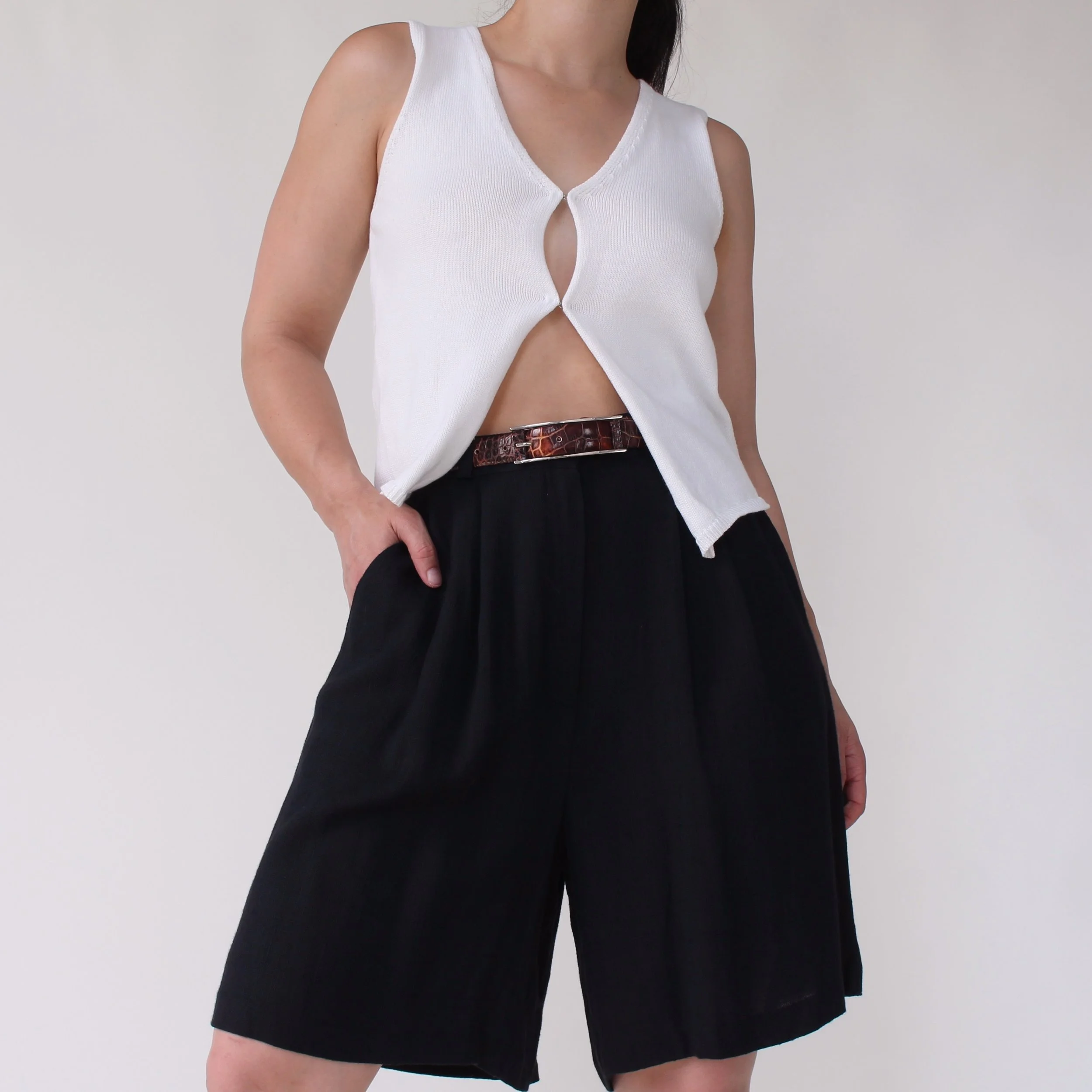 Vintage Midnight Flax Blend Shorts - W31