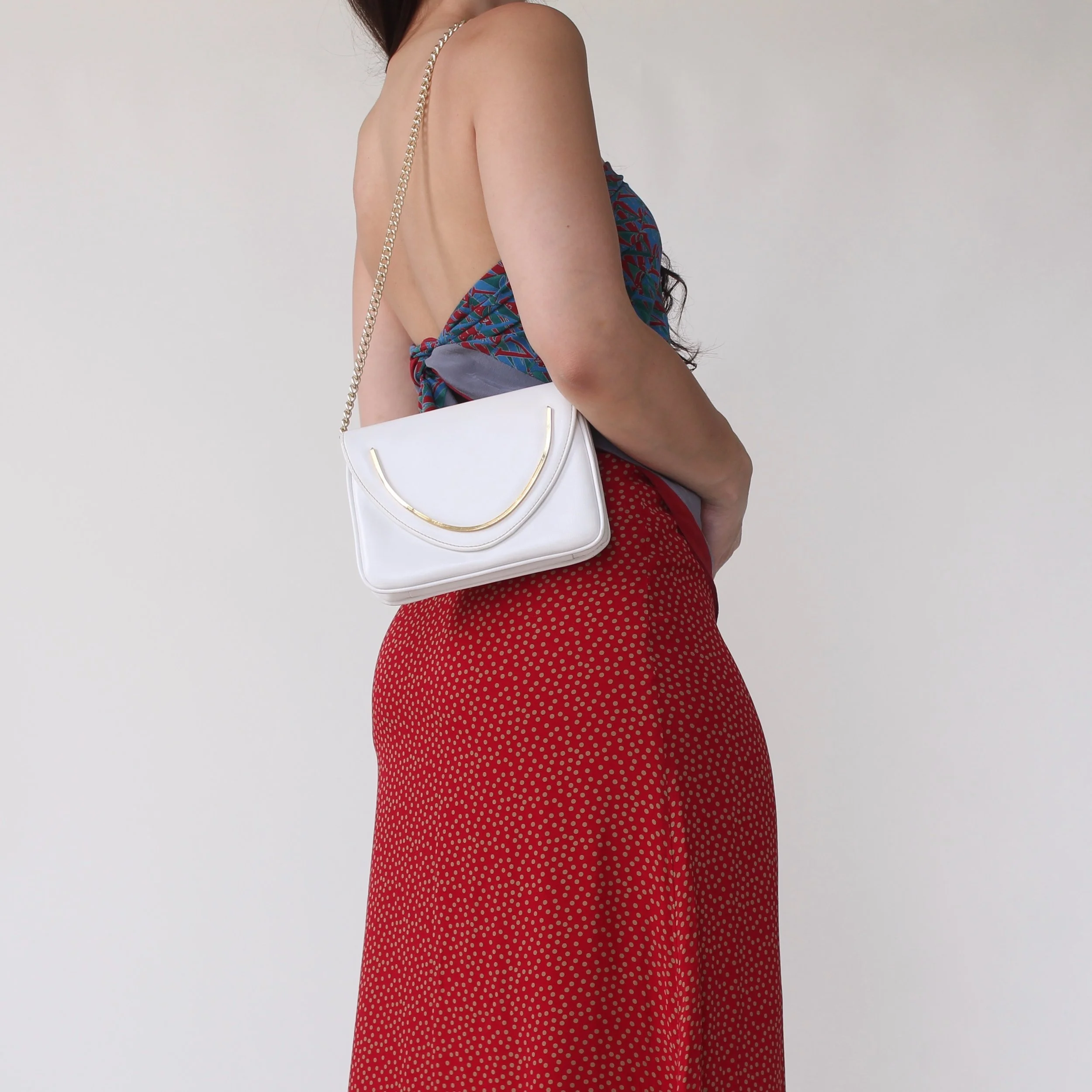 Vintage Walborg Ivory Chain Strap Bag