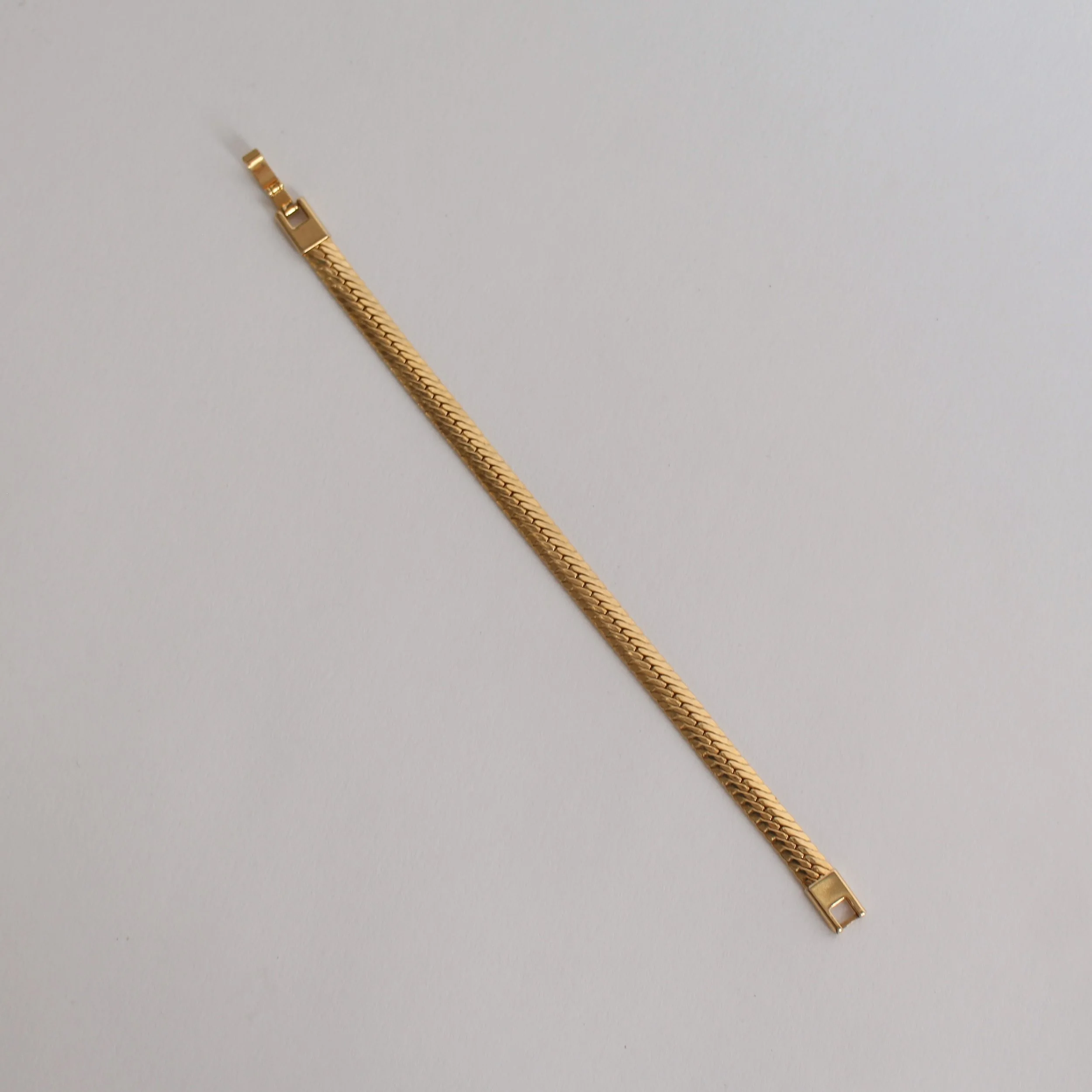 Vintage Gold Tone Herringbone Bracelet