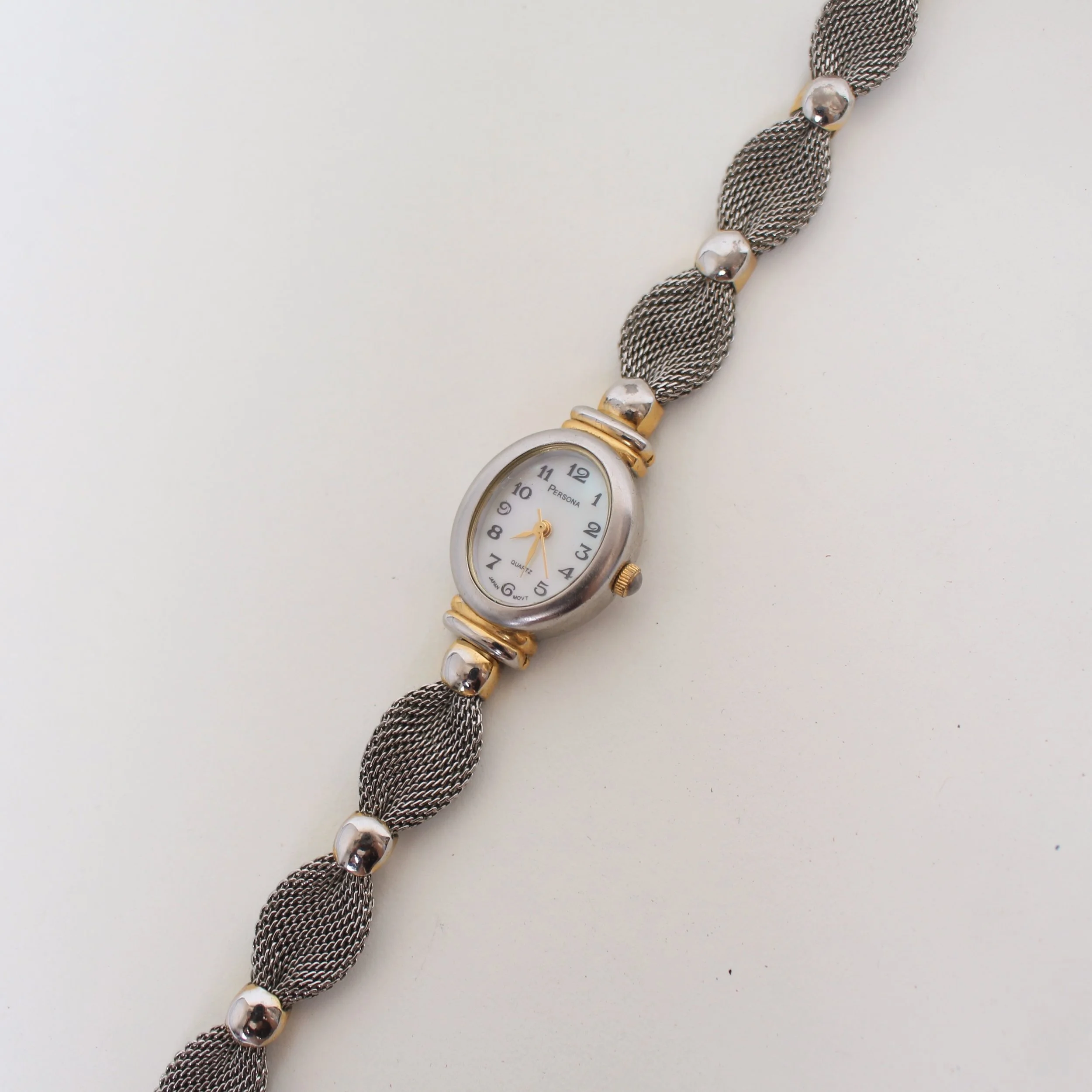Vintage Mesh Two Toned Bracelet Watch