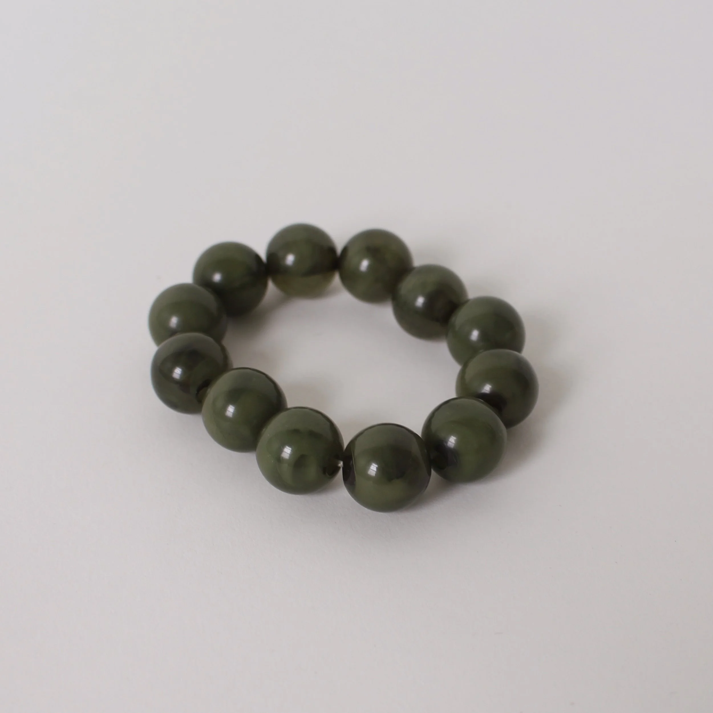 Vintage Marbled Green Stretch Bracelet