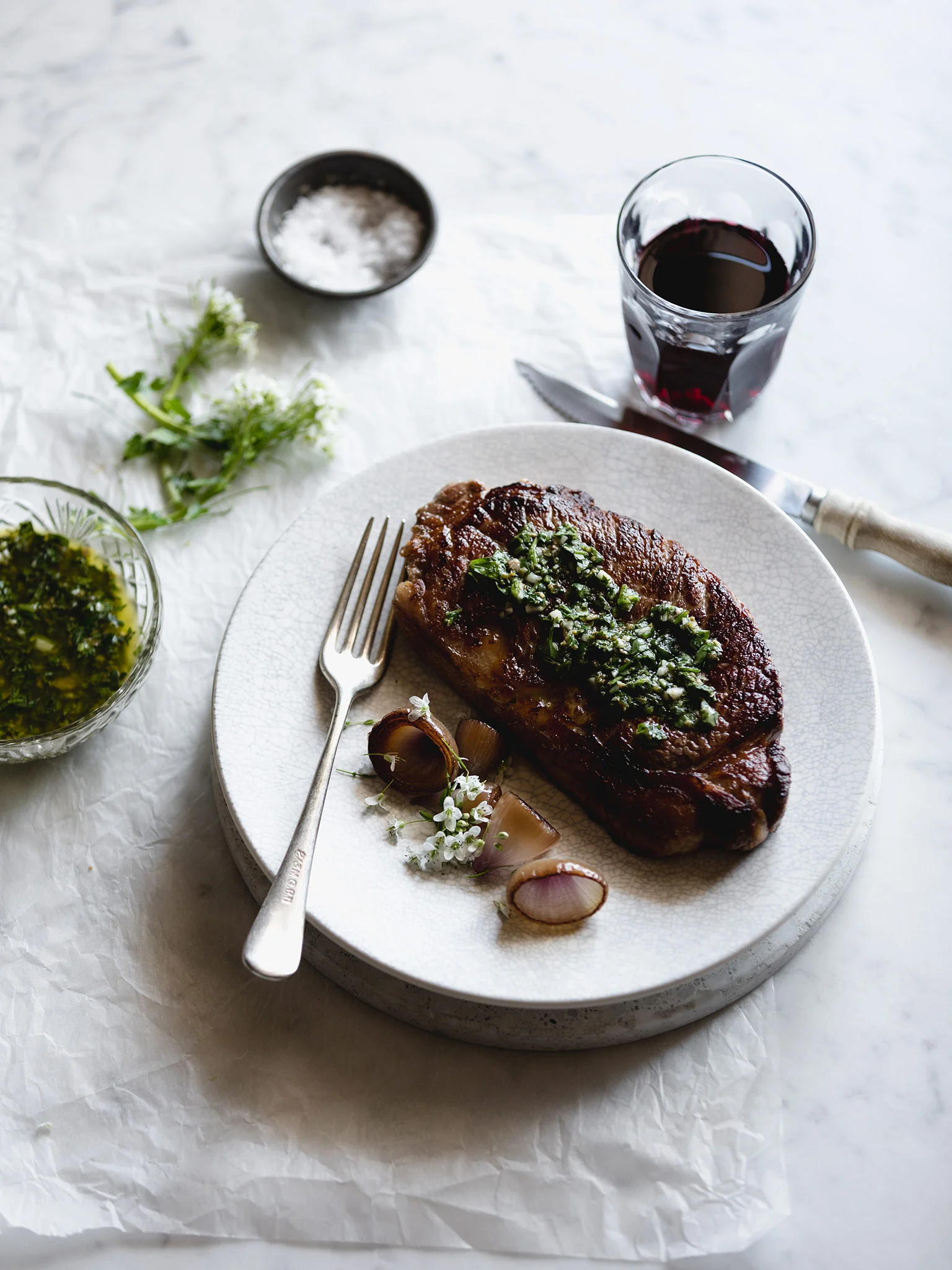 Tomahawk Steak with Salsa Verde