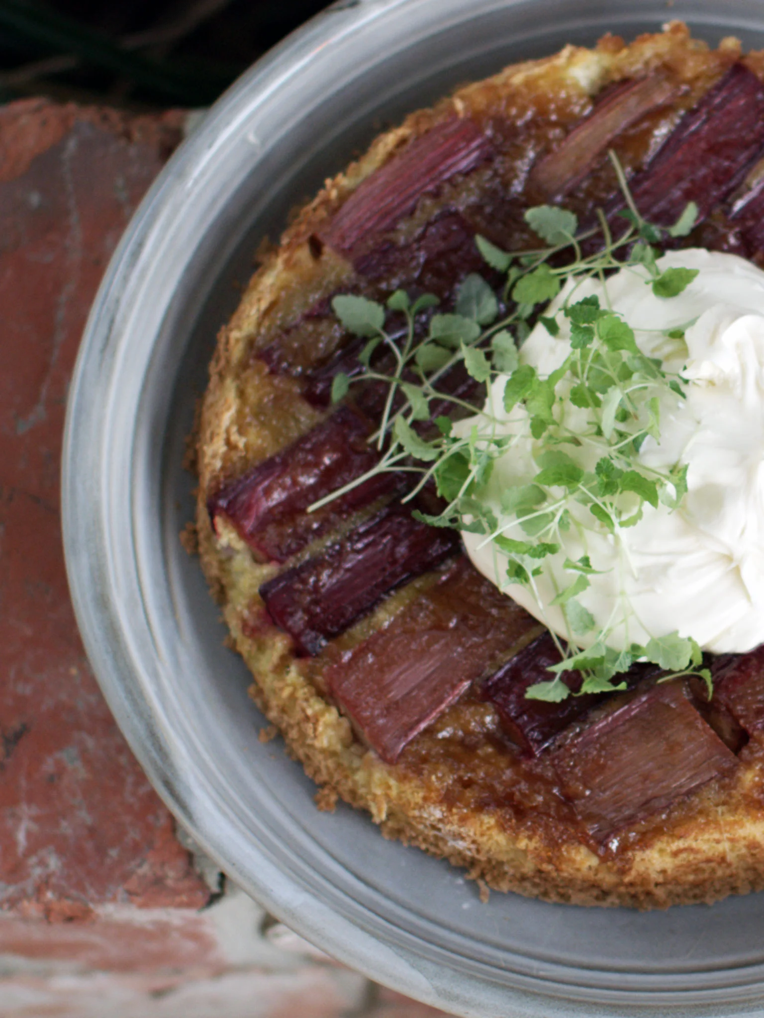Upside Down Rhubarb Cake