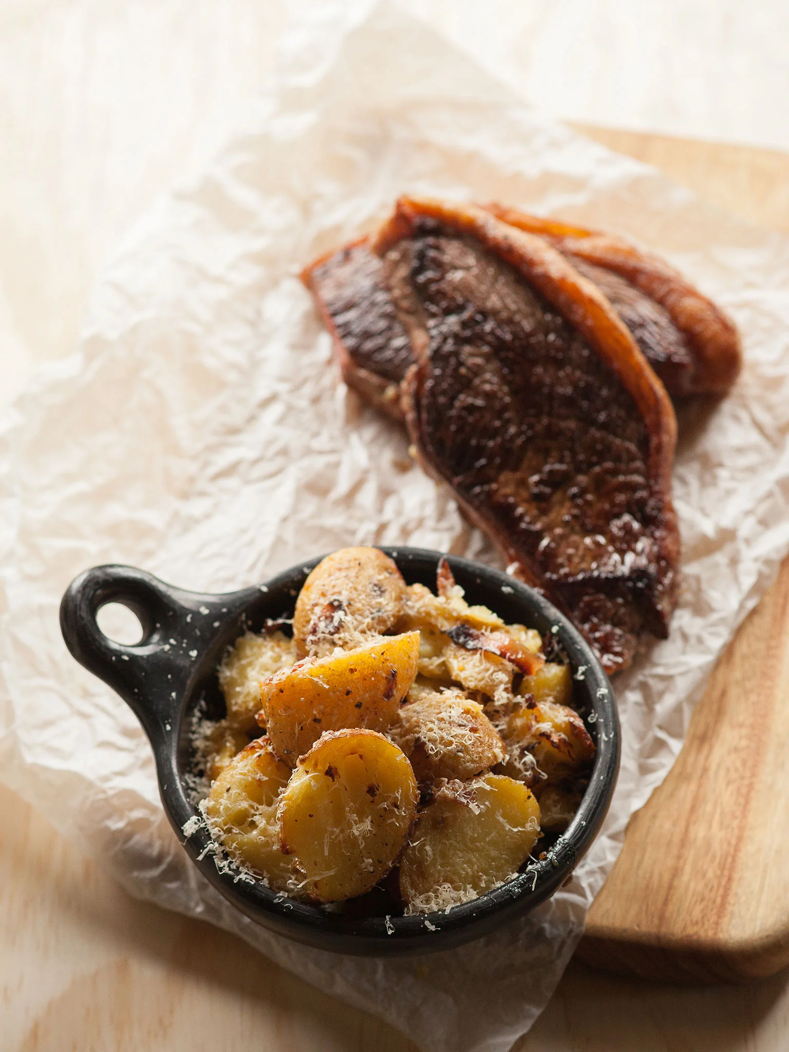 Rump Cut with Cheesy Crispy Potatoes