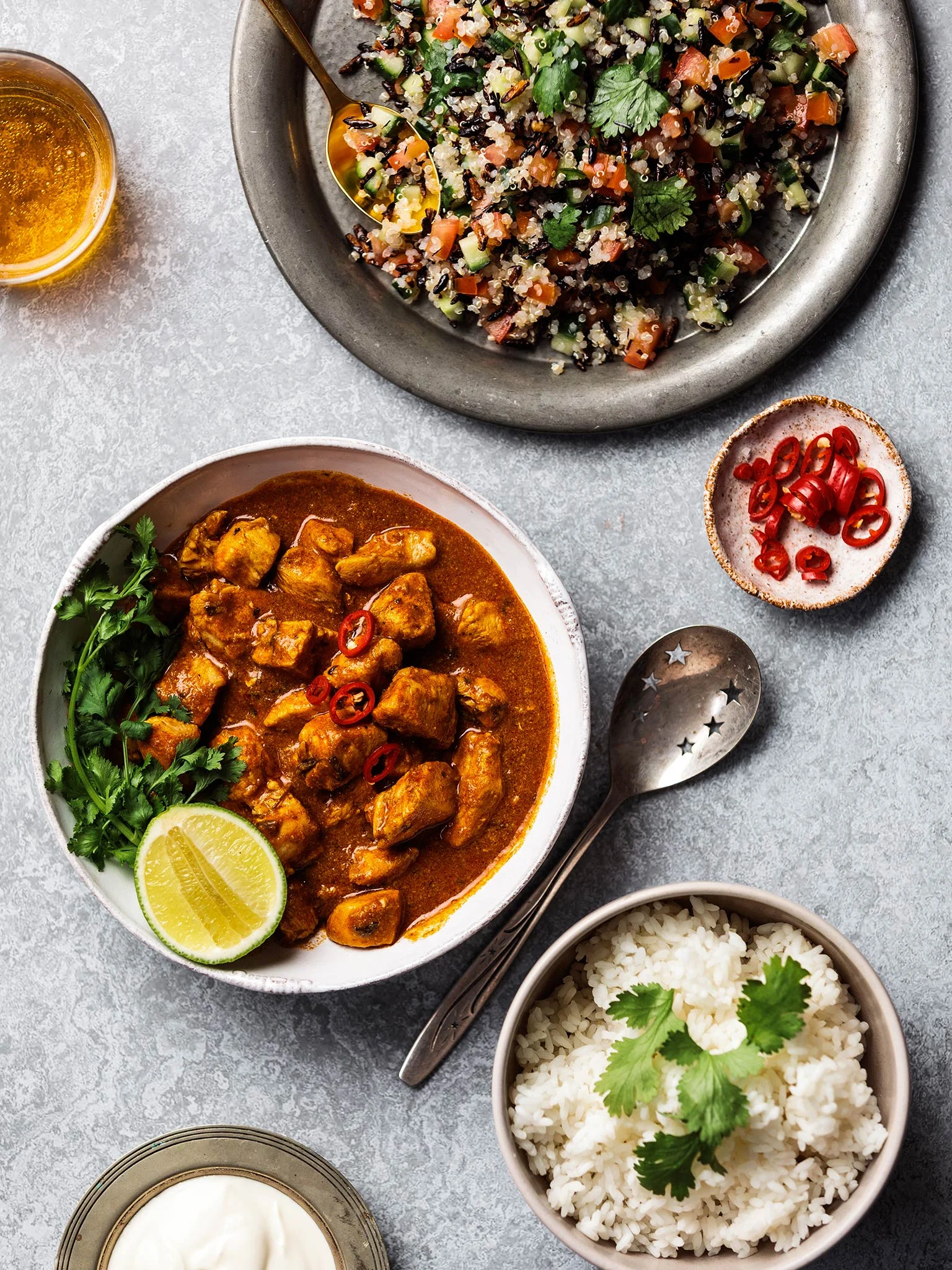 Butter Chicken with Puffed Rice and Quinoa
