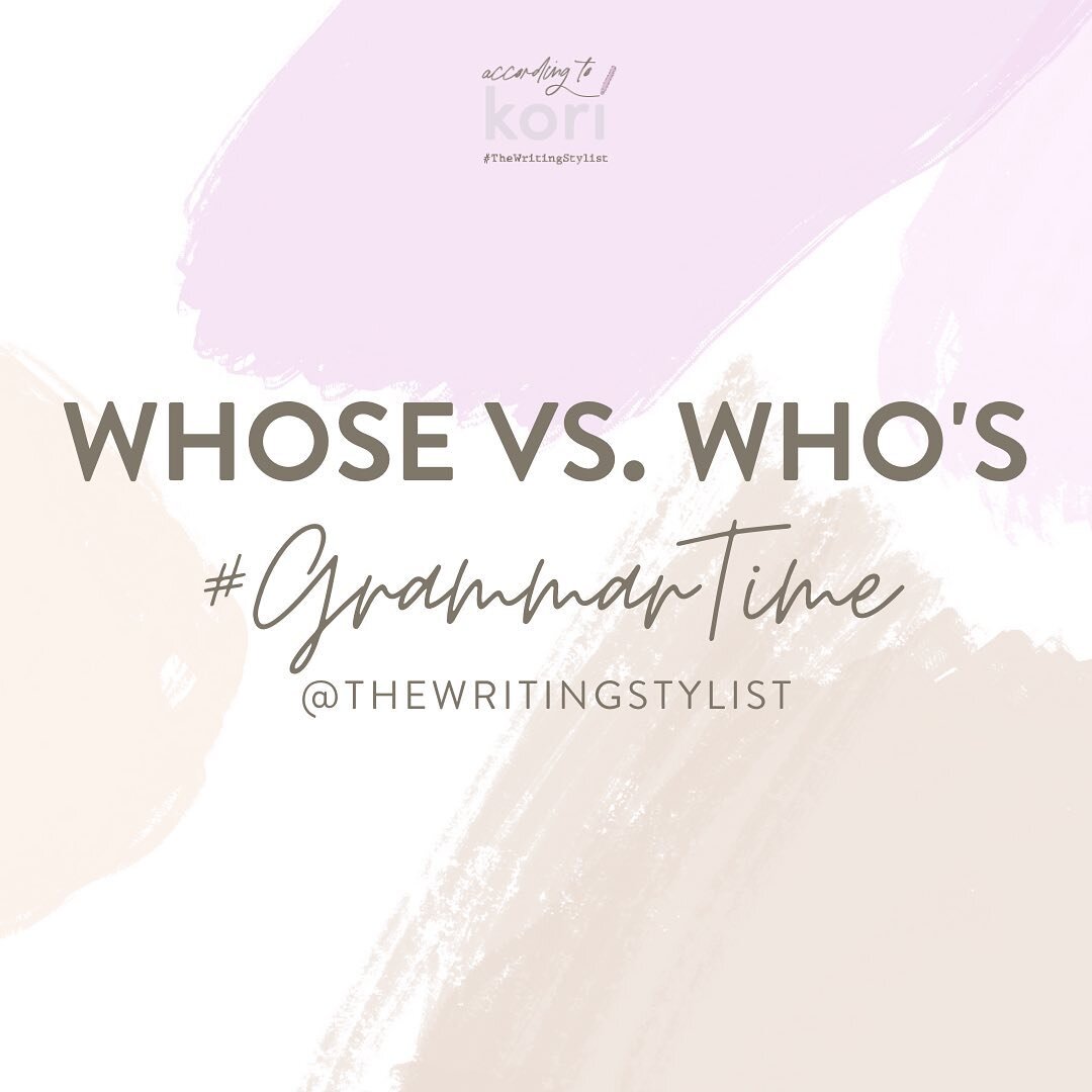 It's #GrammarTime! This week, we're talking about the difference between &quot;Whose&quot; and &quot;Who's.⁠&quot;⁠
⁠
Swipe for this week's grammar tip and check the stories or the last few slides of this carousel to take the quiz!⁠
⁠
Be sure to like