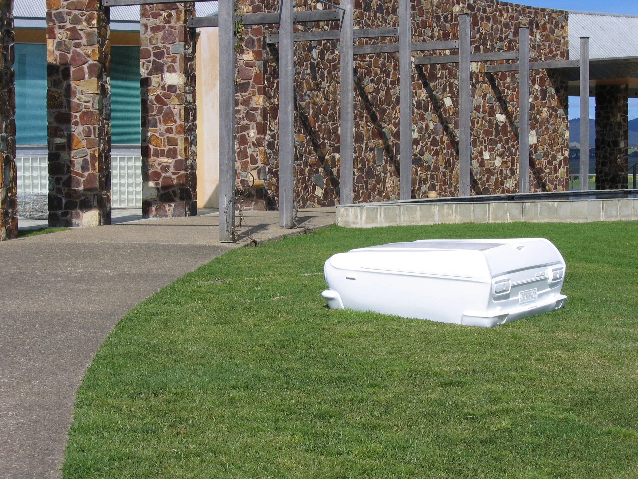   Box Car , 2005 Fibre Glass, Automotive Paint 67 x 160 x 160cm  Yering Station Sculpture Prize, 2005, Yering Station, Yarra Valley 