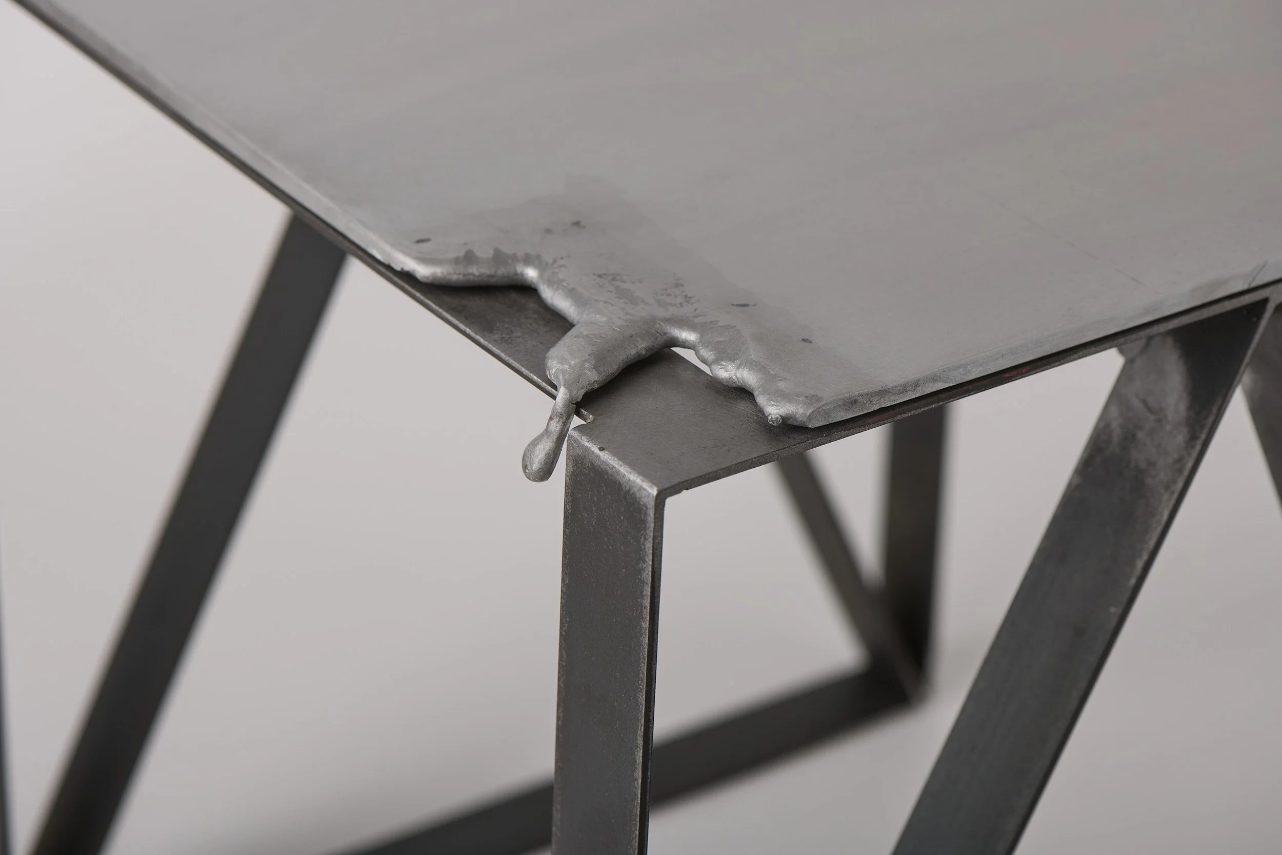   Liquid side table , 2025 (detail) aluminium, mild steel 36 × 34 × 35 cm  I Commission available through Stockroom I  