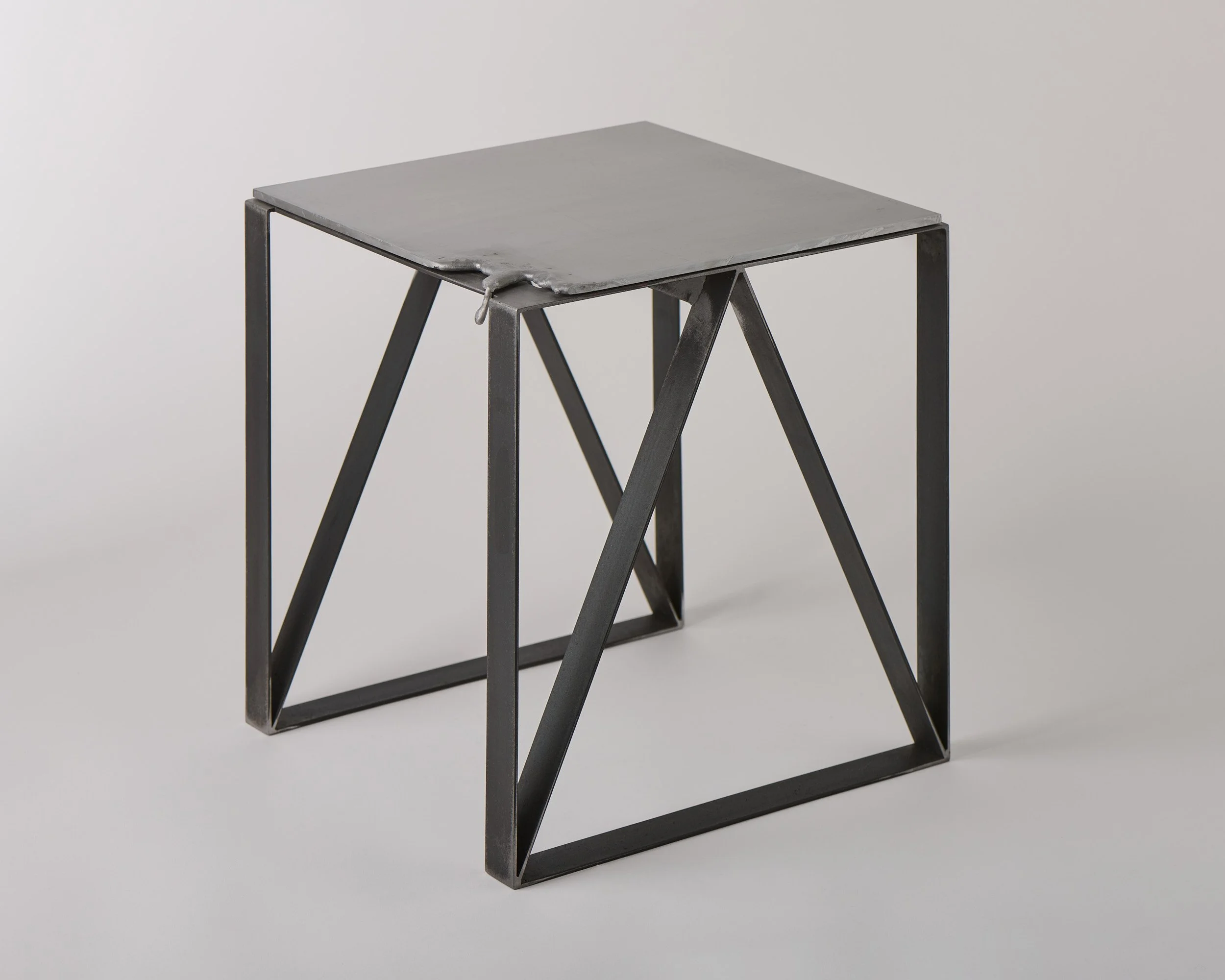   Liquid side table , 2025 aluminium, mild steel 36 × 34 × 35 cm  I Commission available through Stockroom I  