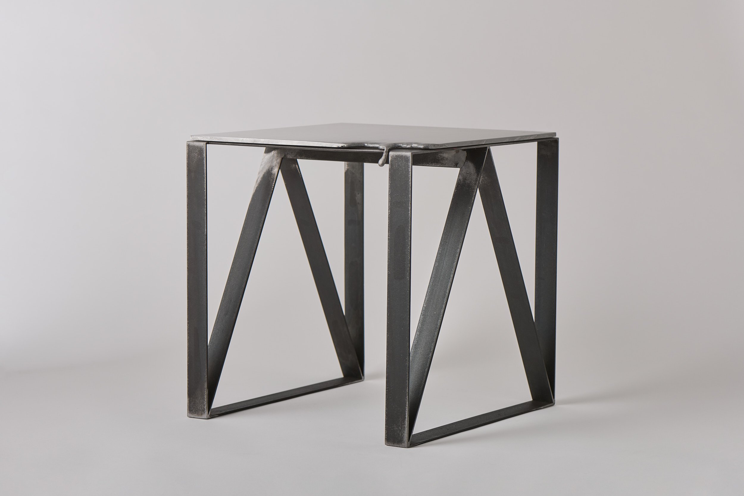   Liquid side table , 2025 aluminium, mild steel 36 × 34 × 35 cm  I Commission available through Stockroom I  