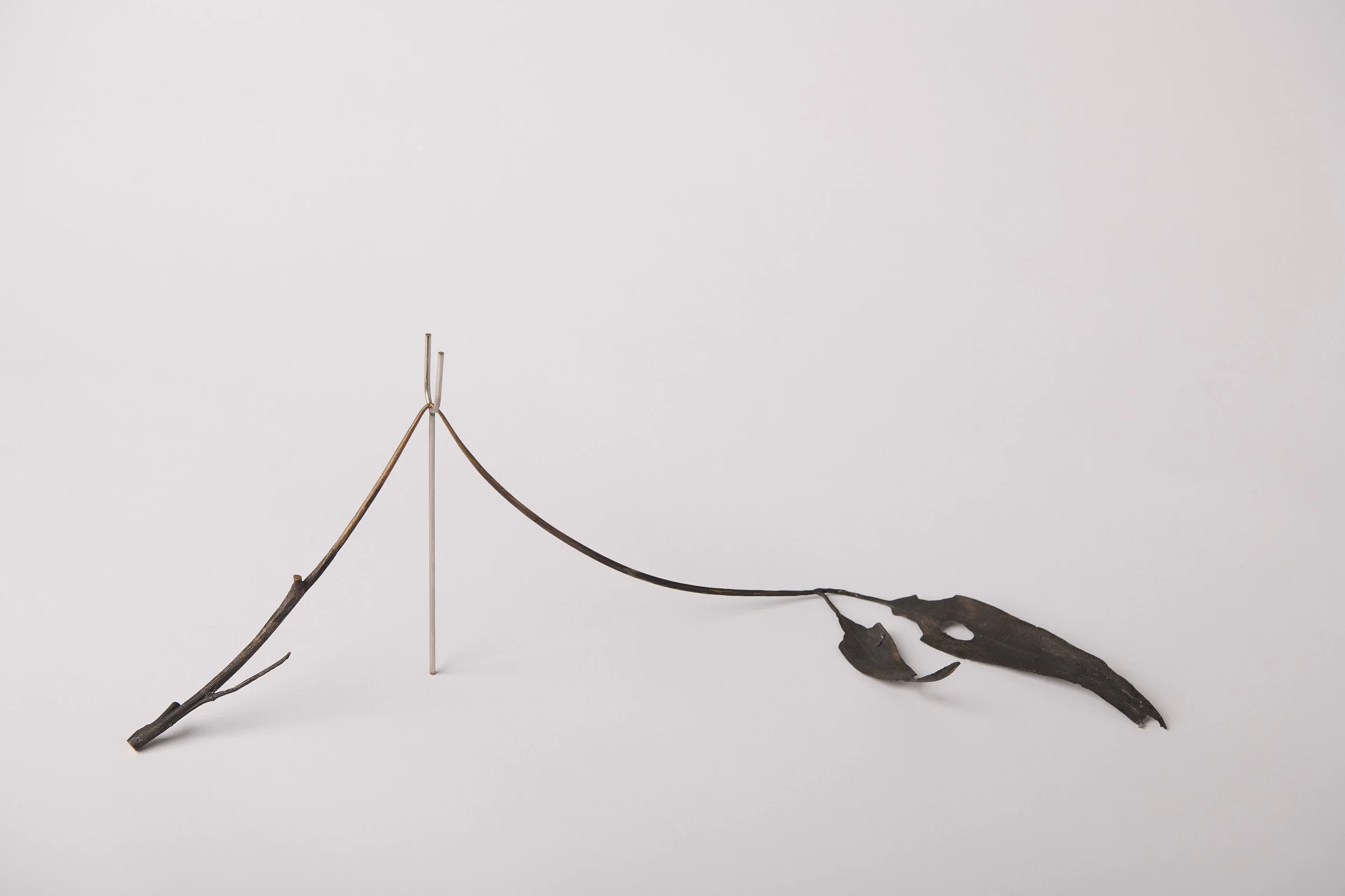   Propped , 2025 bronze, stainless steel 15 x 42 x 13cm (sculpture size)  I this piece is available through Stockroom I   