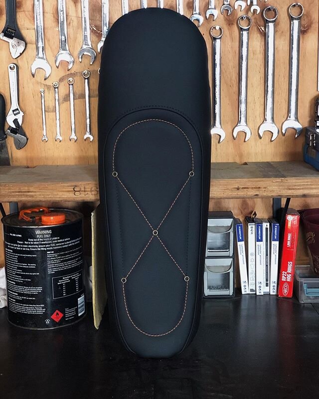 You really can&rsquo;t go wrong with simplicity and a nice leather. Started with a diamond button esk design and tweaked her till I was happy with how the design complimented the seat shape. Pretty stoked with the outcome.