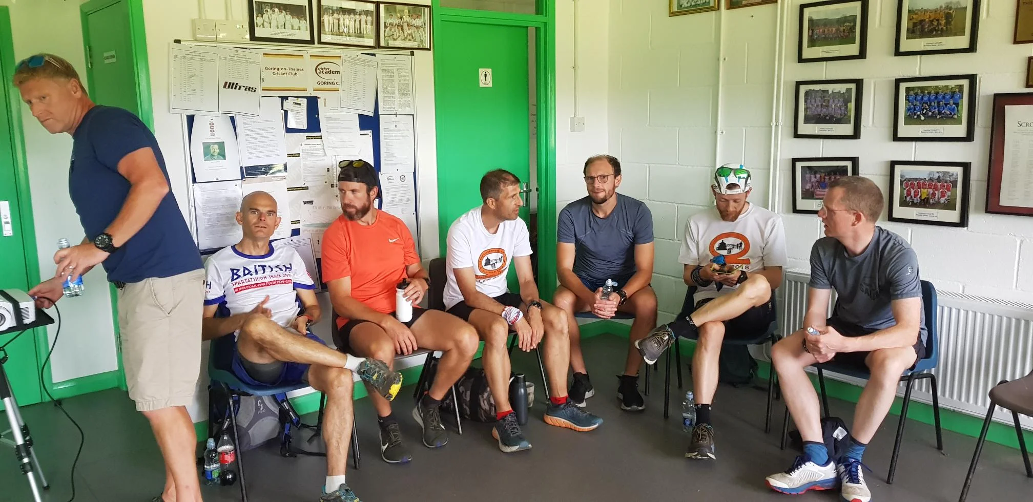 Shane (on the far left) has all the gear AND all the wise ideas….which cannot always be said for the British Spartathlon 2019 Team….only joking Ian x