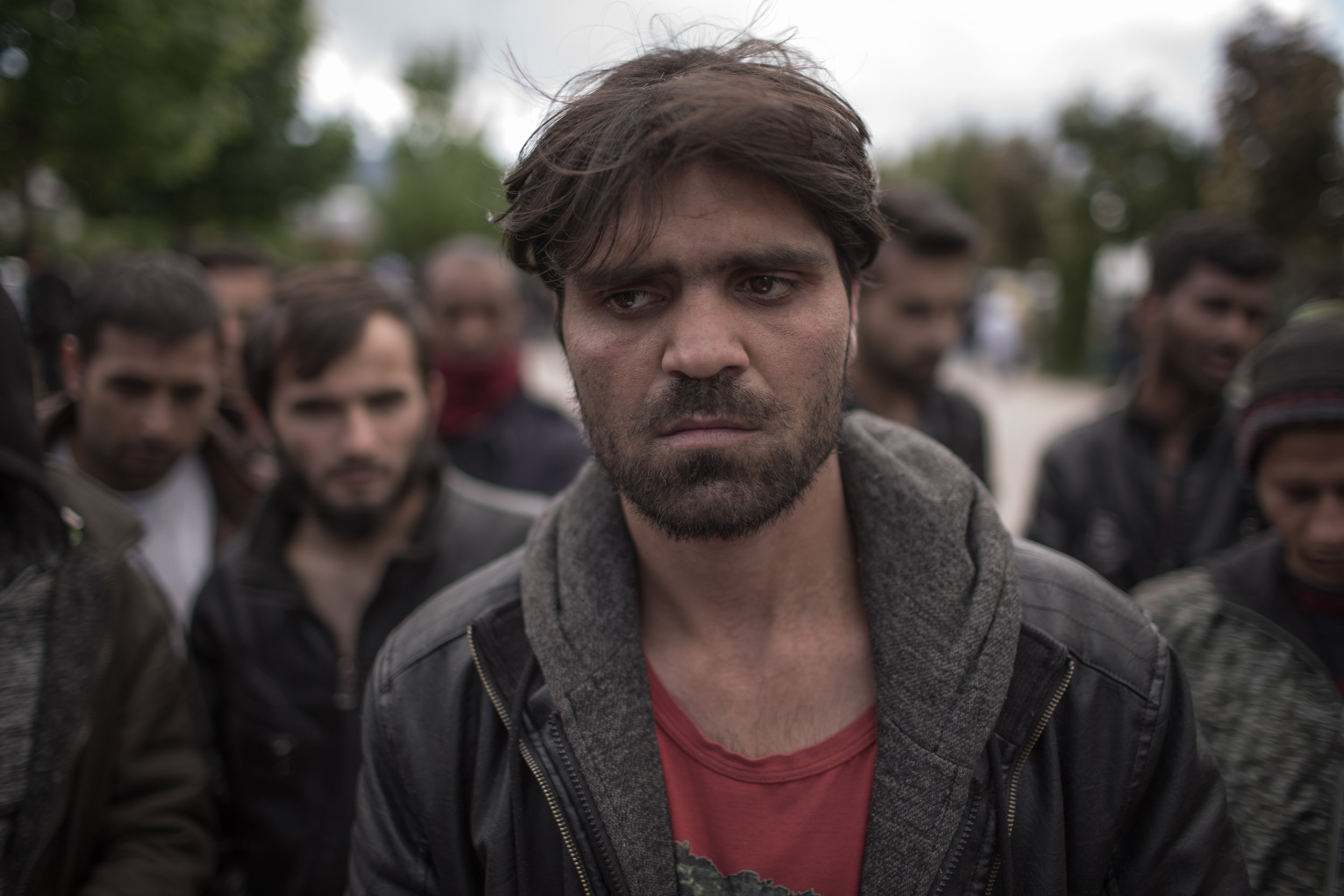  A migrant from Afghanistan in front of migrant center Bira in Bihać, BiH. 