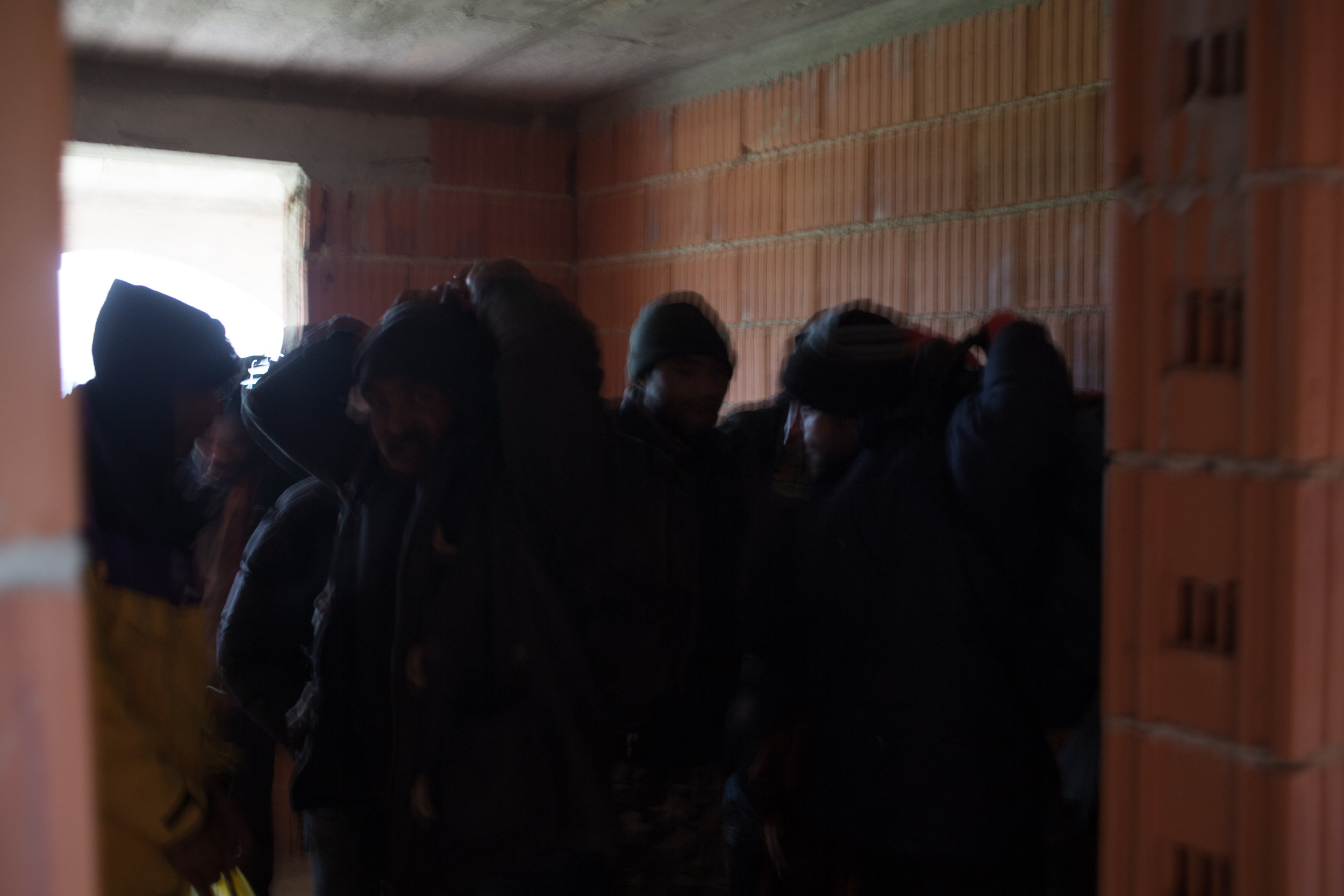  Due to the lack of space in the migrant center, some migrants find a place to rest in unfinished buildings, Velika Kladuša, BiH. 