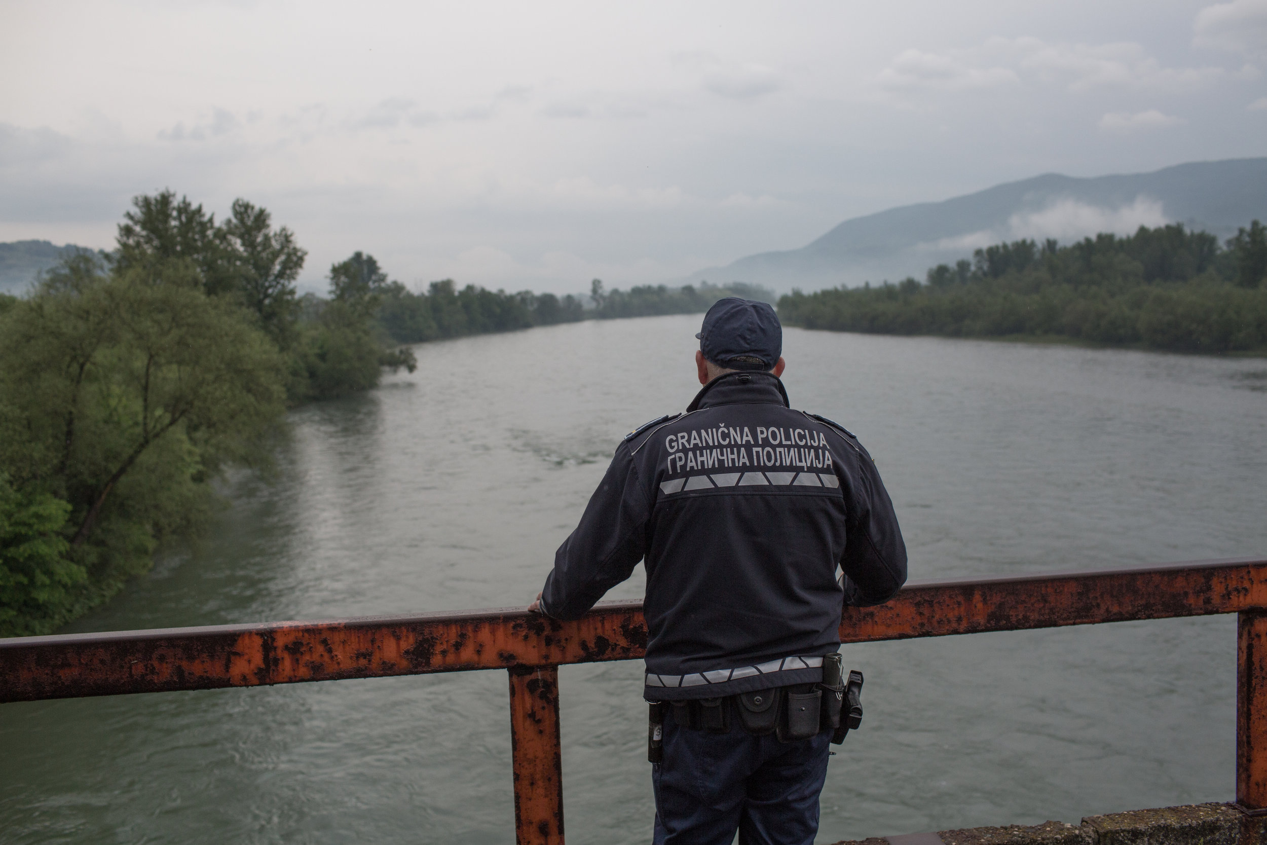  Railway bridge across the Drina River near Karakaj on the border between BiH and Serbia. 