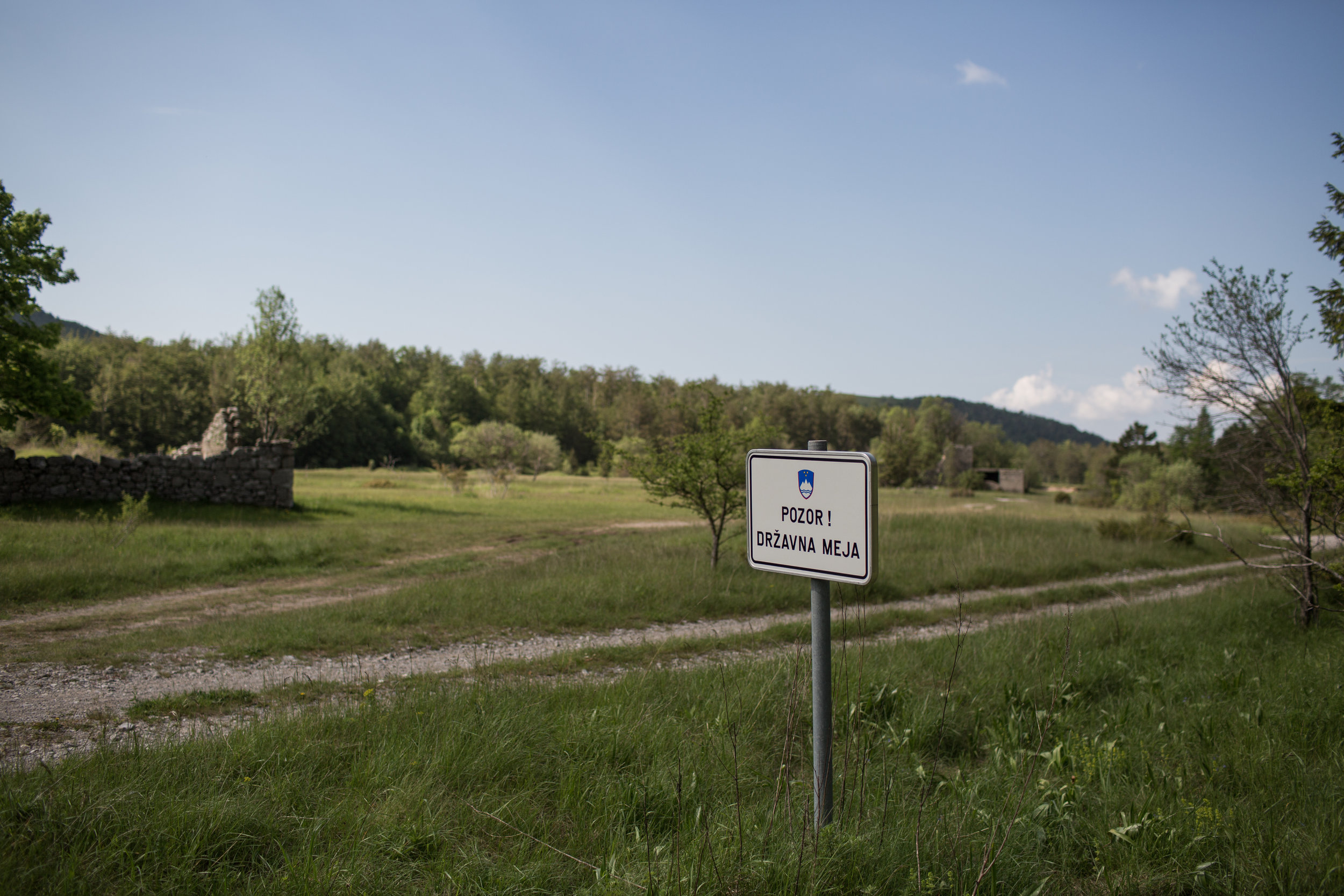  Border sign restricting the movement, Slovenia. 