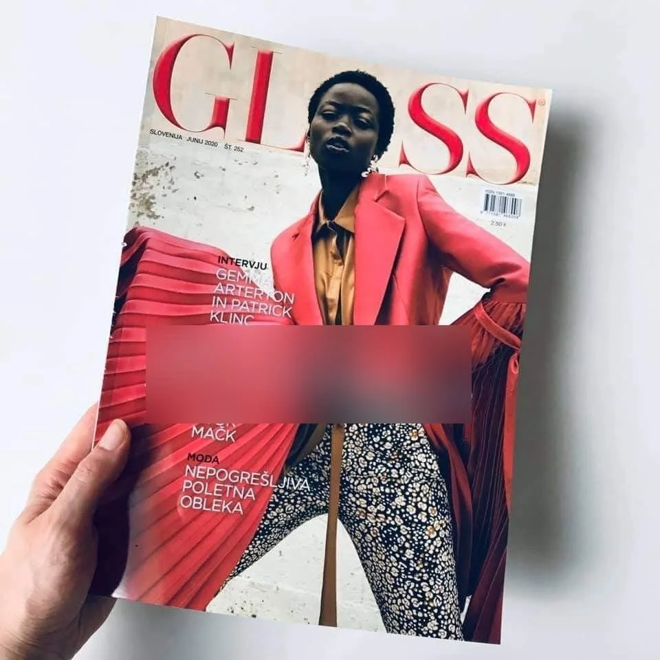  Gloss je na junijski naslovnici objavil fotografijo temnopolte manekenke in slogan #All Lives Matter. Vir: Irena Sirena, twitter 