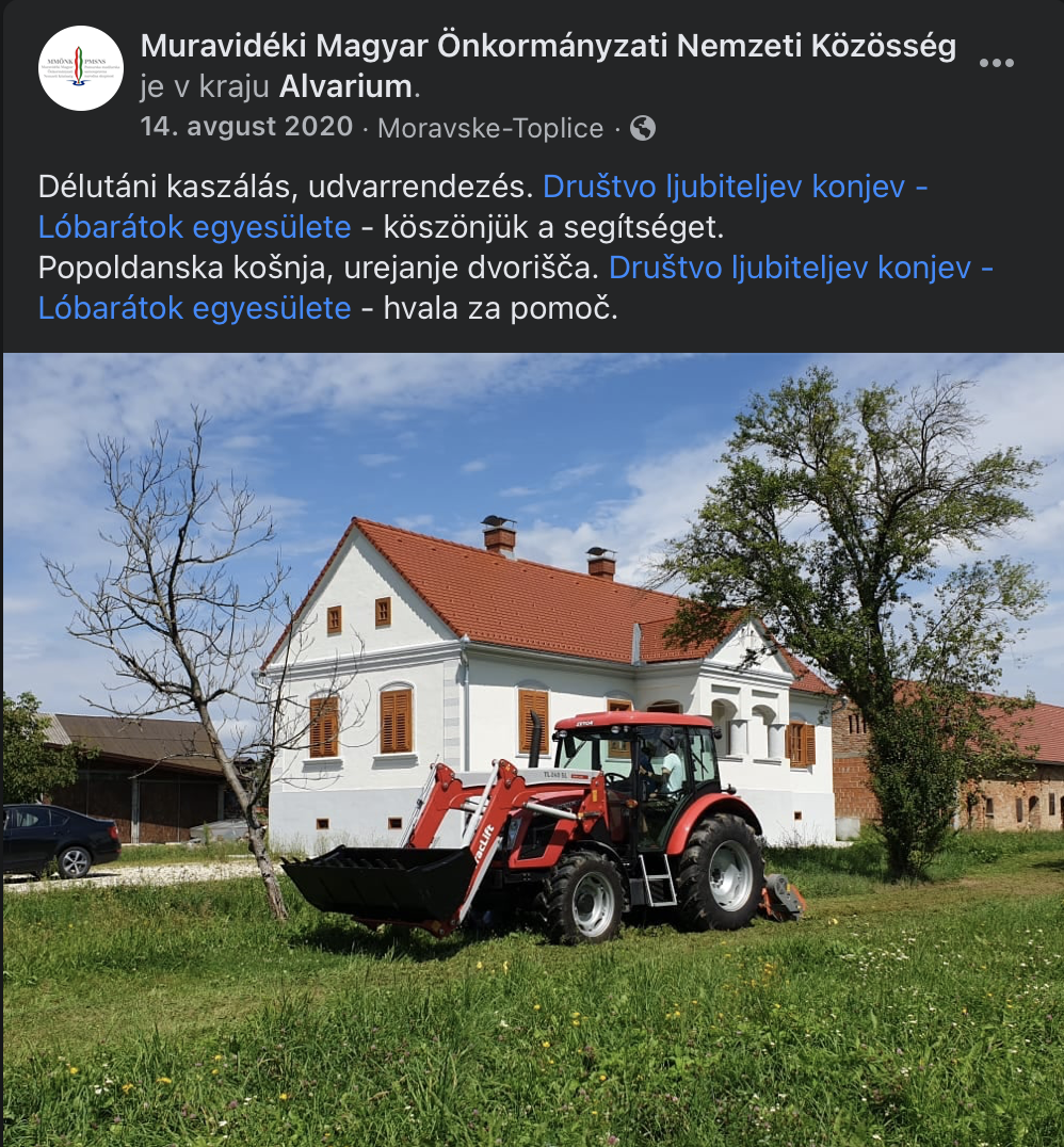  The tractor was last summer leased free of charge to a horse association in Lendava. Photo: mmonkpmsns/facebook 