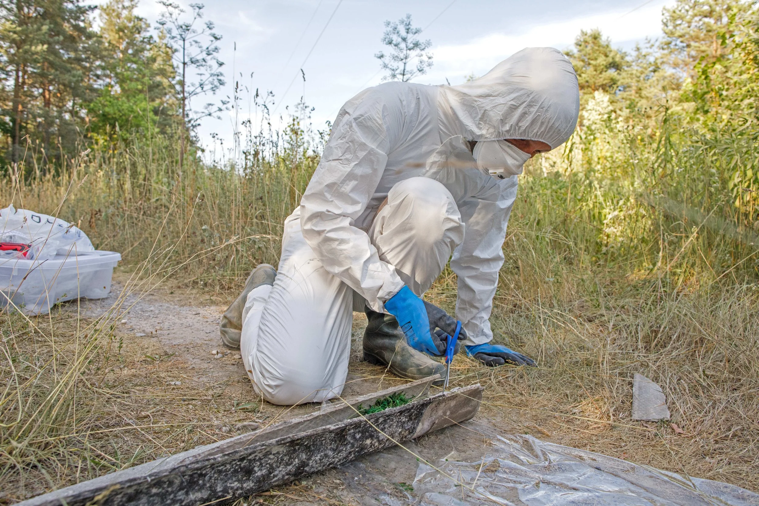  Sledilnike smo prelepili z umetnim mahom, da bi bili čim bolj neopazni. 