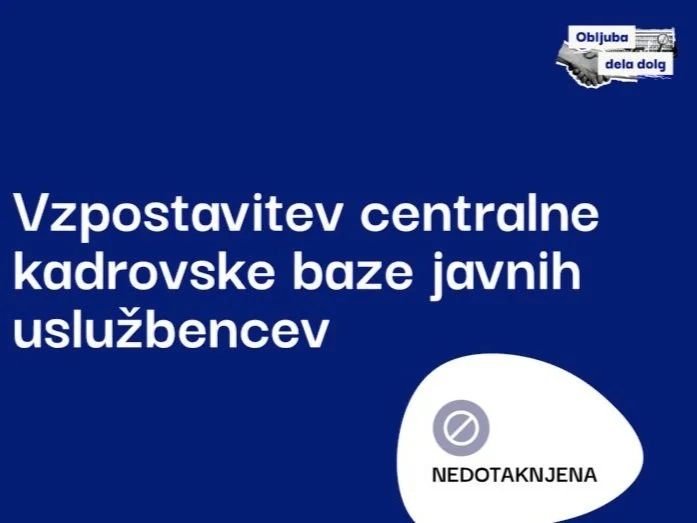 Centralne kadrovske baze javnih uslužbencev še ni