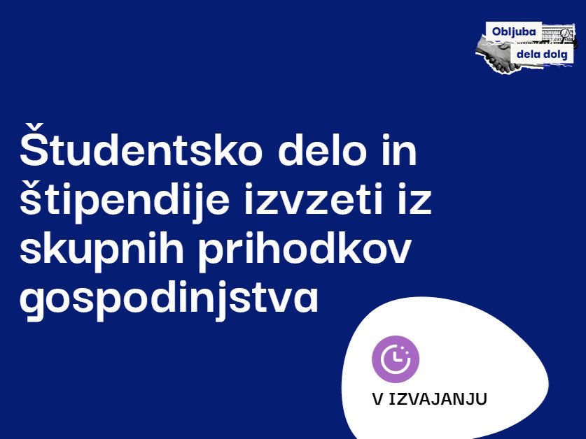 Prihodke študentov bi le delno izvzeli iz dohodkov gospodinjstva