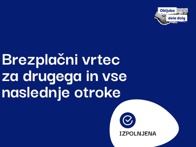 V novem šolskem letu brezplačen vrtec za drugega otroka