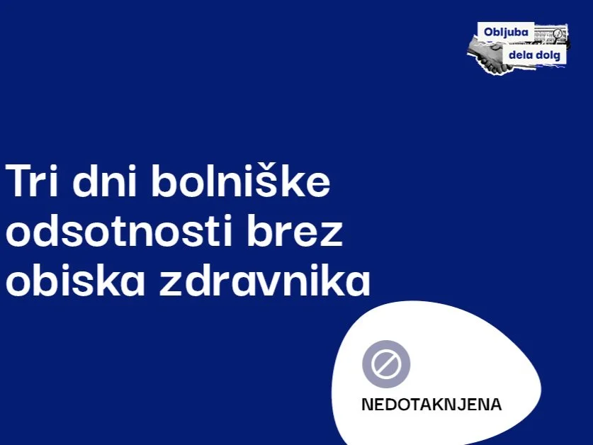 Sistemske uvedbe bolniške brez obiska zdravnika še ni