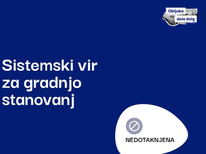 Vlada ni vzpostavila sistemskega vira za gradnjo stanovanj