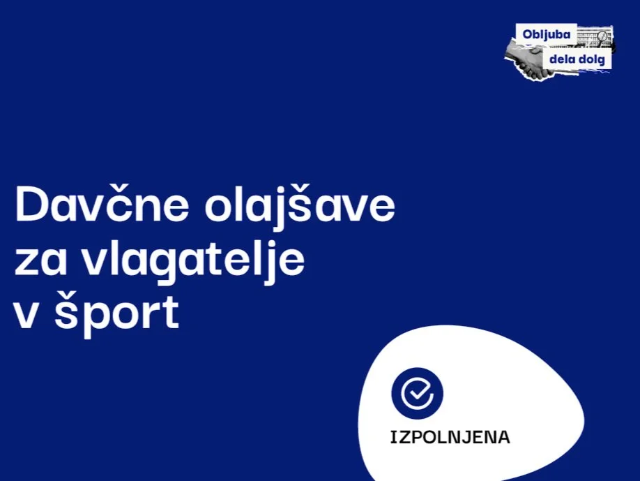 Nove davčne olajšave za vlaganje v šport
