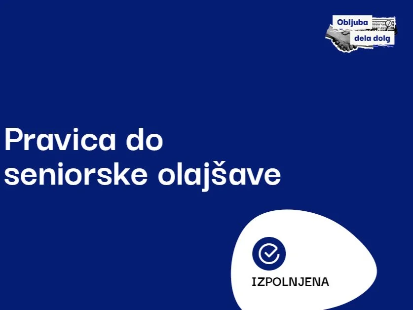 Vlada spet uvedla seniorske olajšave