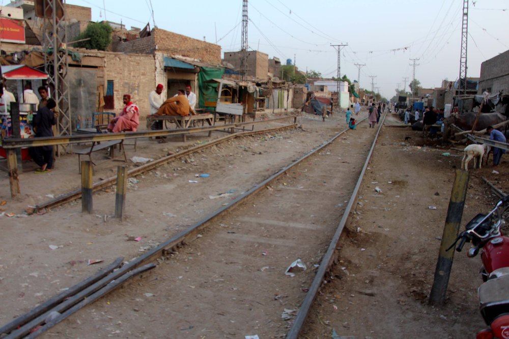  There is a rail track running through the centre of the city. About 150 metres east of the tracks is where the backpack reported its last location. Photo: Adil Jawad. 