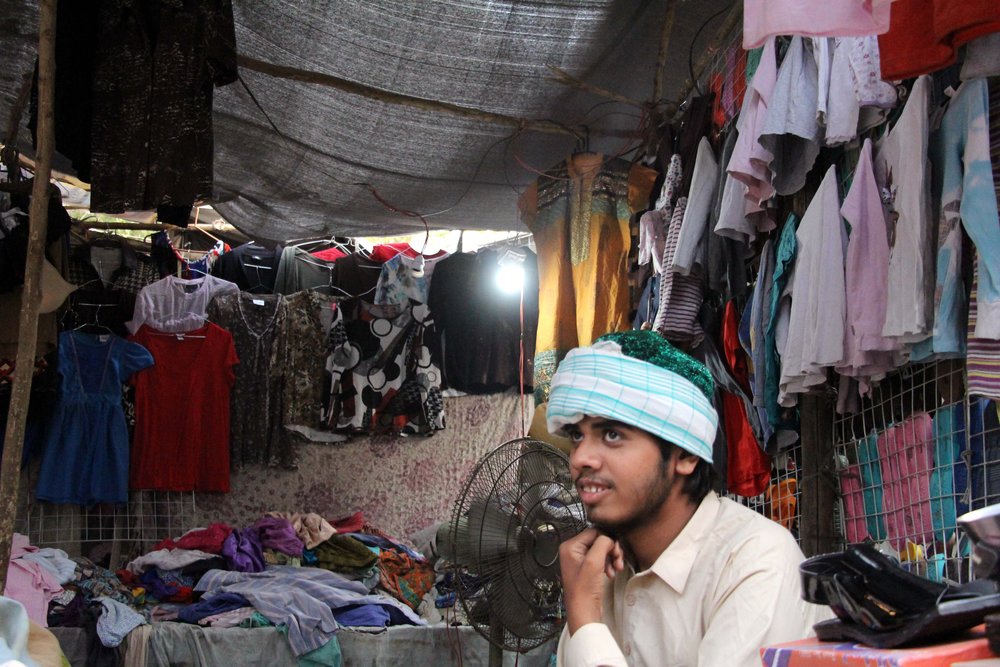  Clothing prices in Larkana are much lower than in Karachi as is the quality of the merchandise. Photo: Adil Jawad 