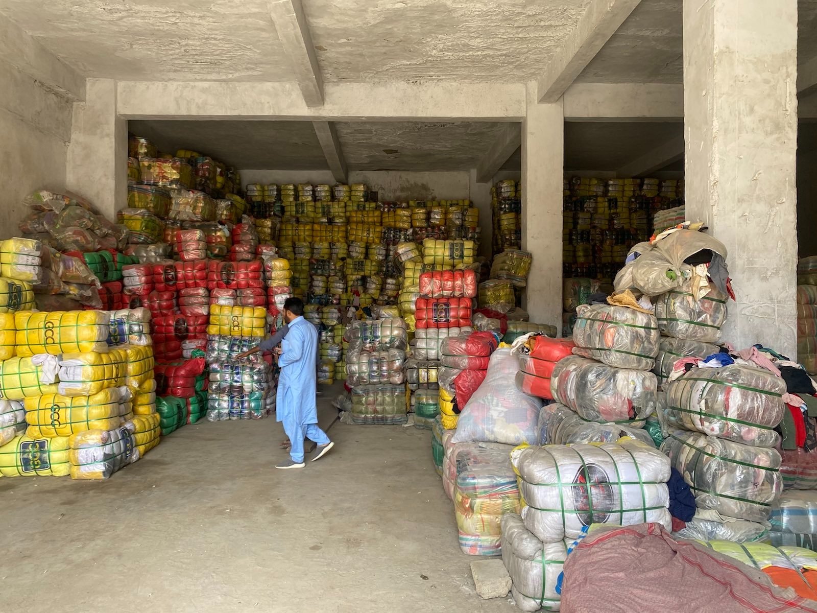  The packages contain products of the same kind which are then sorted into smaller packages before they are sold to business partners. Photo: Adil Jawad 