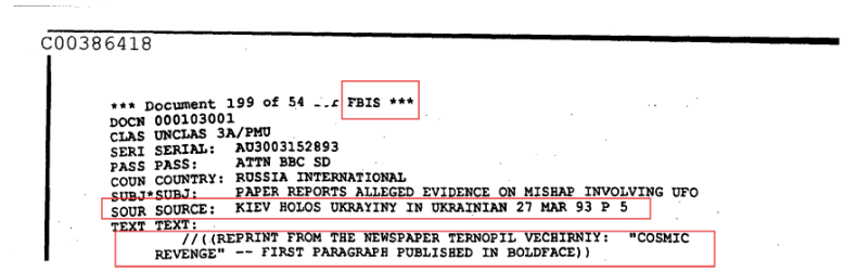  Izsek dokumenta Ciine nekdanje službe za informacije o tujih medijih. Rdeče oznake smo dodali. 