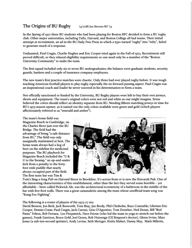 History — Boston University Men's Rugby