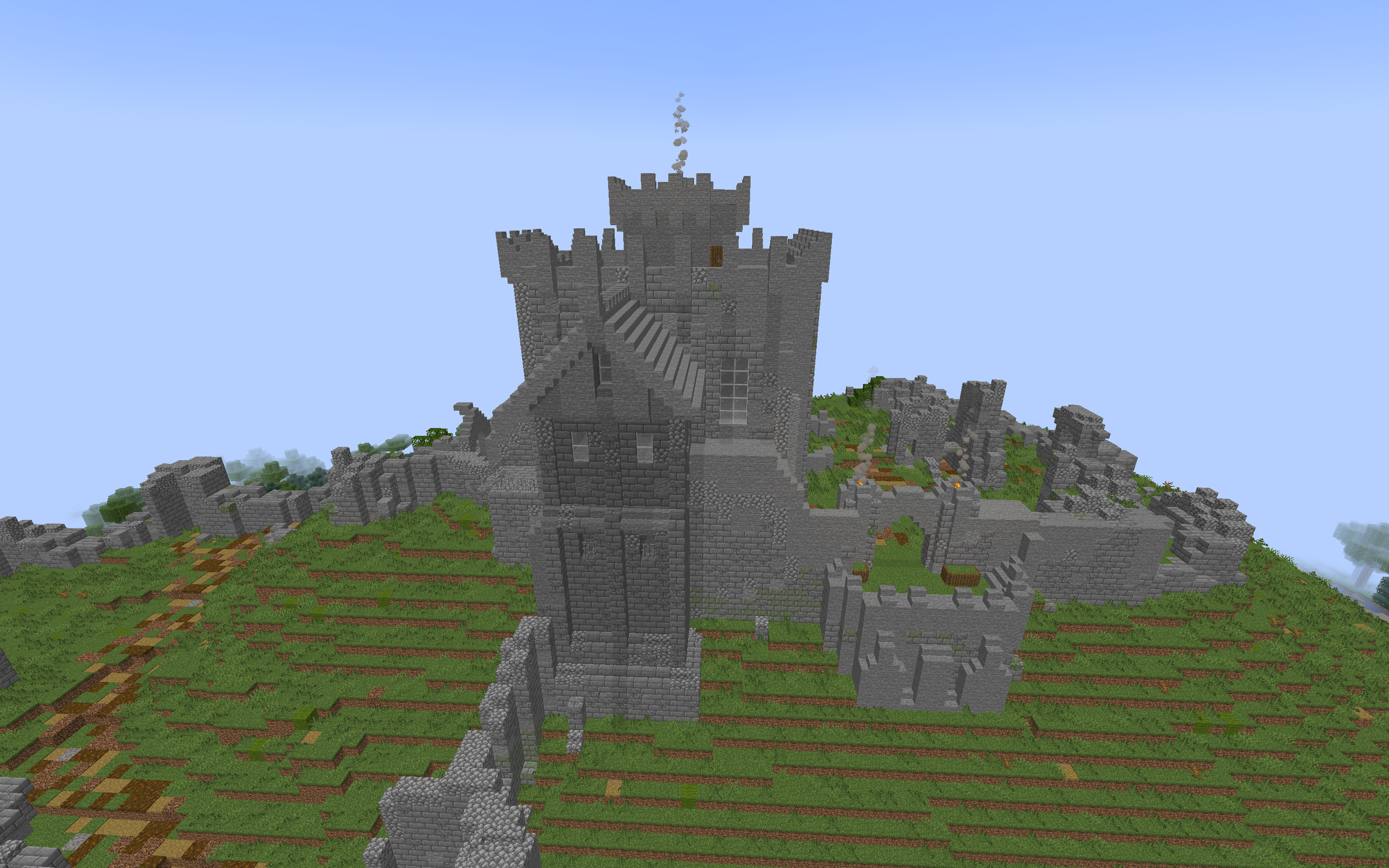 Explore ruins of Corfe Castle in Minecraft