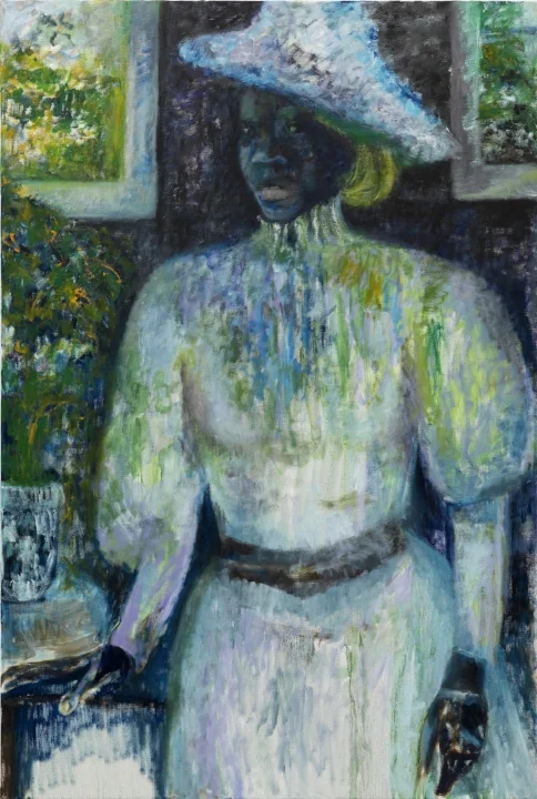 Iris Kensmil, Uit de serie: Out of History,: Elisabeth Samson, 2013, collection: Amsterdam Museum, (f) Gert Jan van Rooij, (olieverf op linnen,155 x 105 cm).