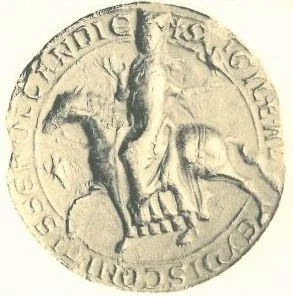 Zegel van Aleid op valkenjacht, 1201, uit: Corpus Sigillorum Neerlandicorum.