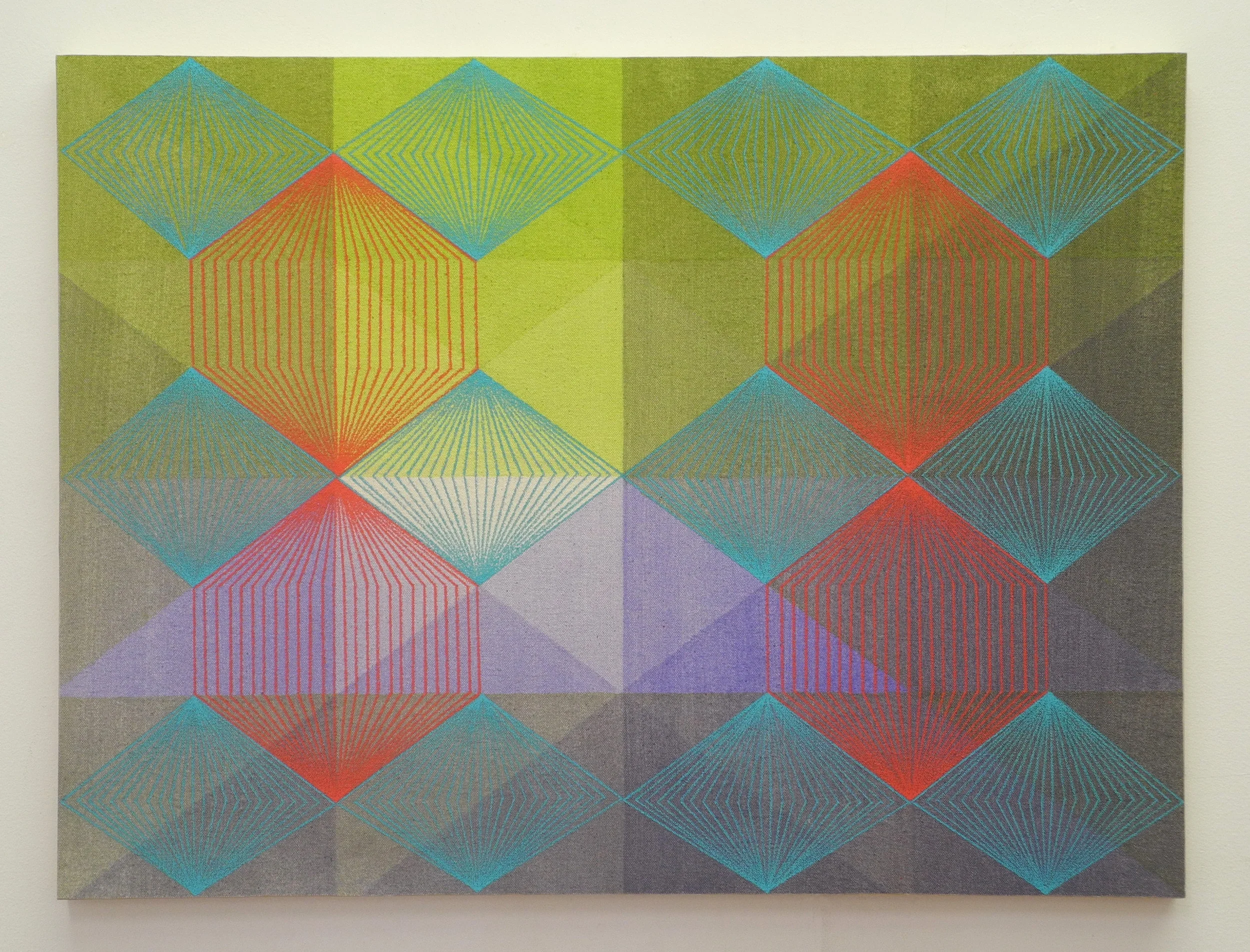 Beneath What Is Rigid, 2018, Acrylic and colored pencil on canvas on board, 18" x 24"