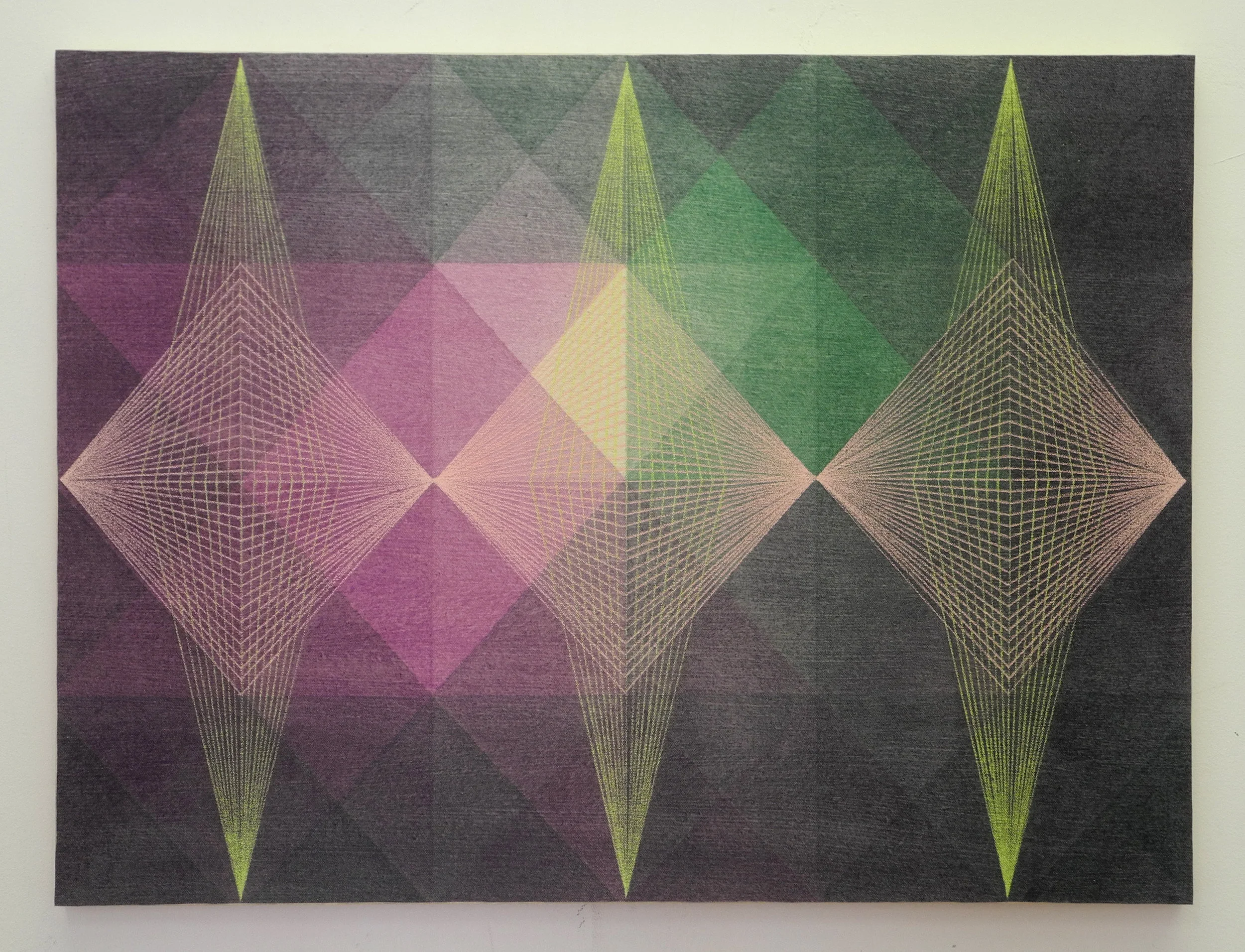 In Clarity and Silence, 2018, Acrylic and colored pencil on canvas on board, 18" x 24"