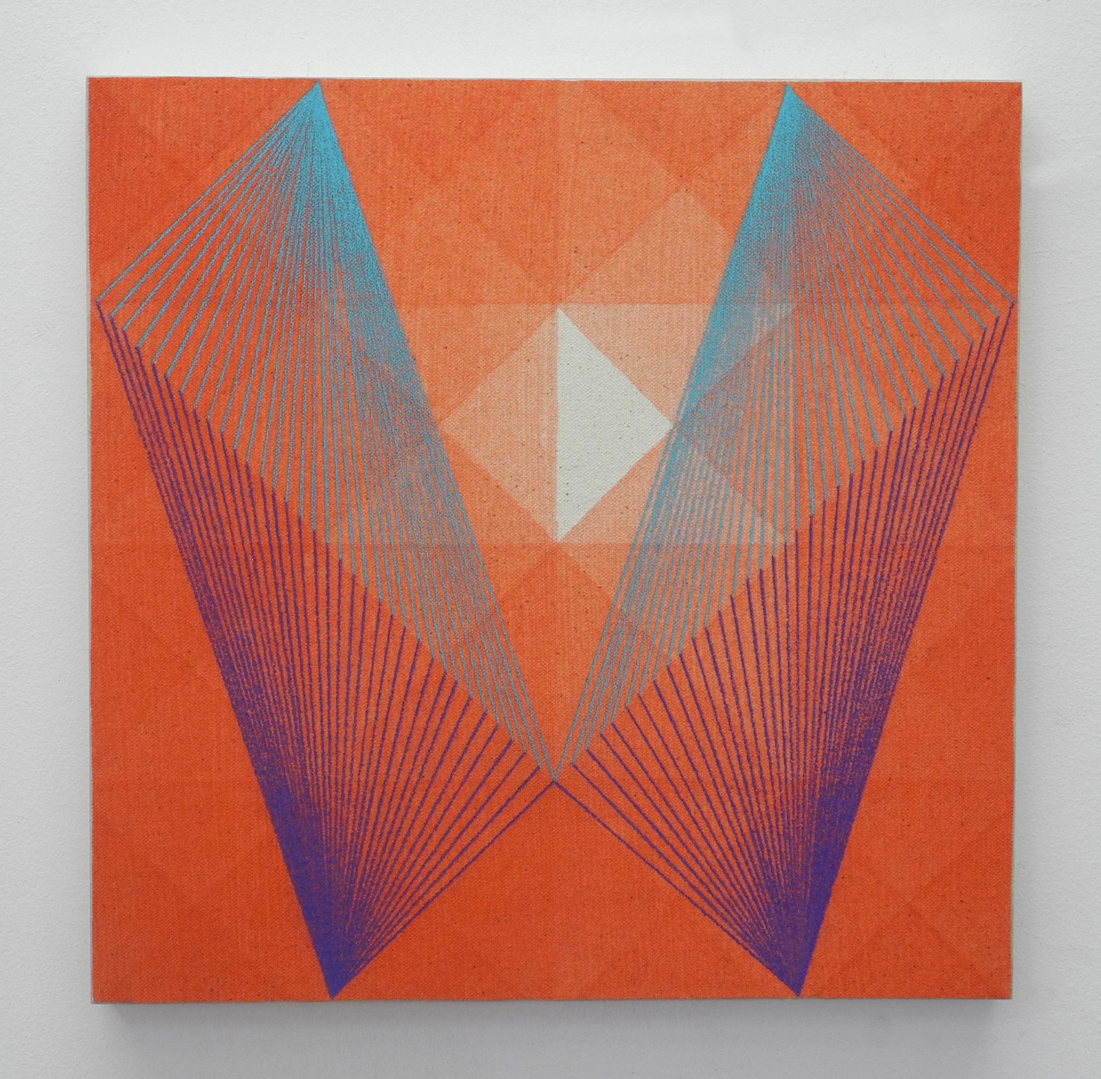 In Flight, 2018, Acrylic and colored pencil on canvas on board, 12" x 12"