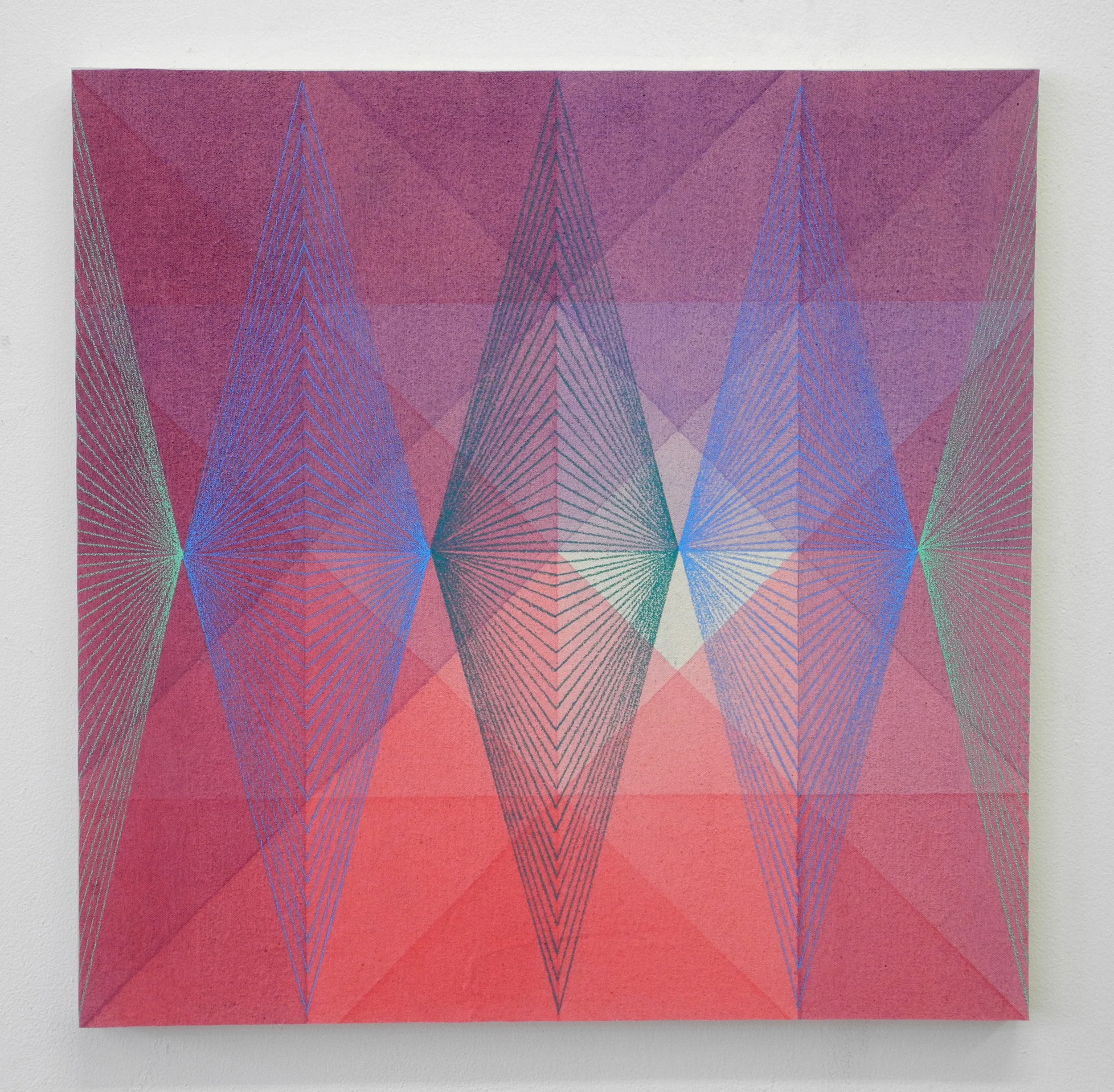 Unimagined Bridge, 2017, Acrylic and colored pencil on canvas on board, 20" x 20"